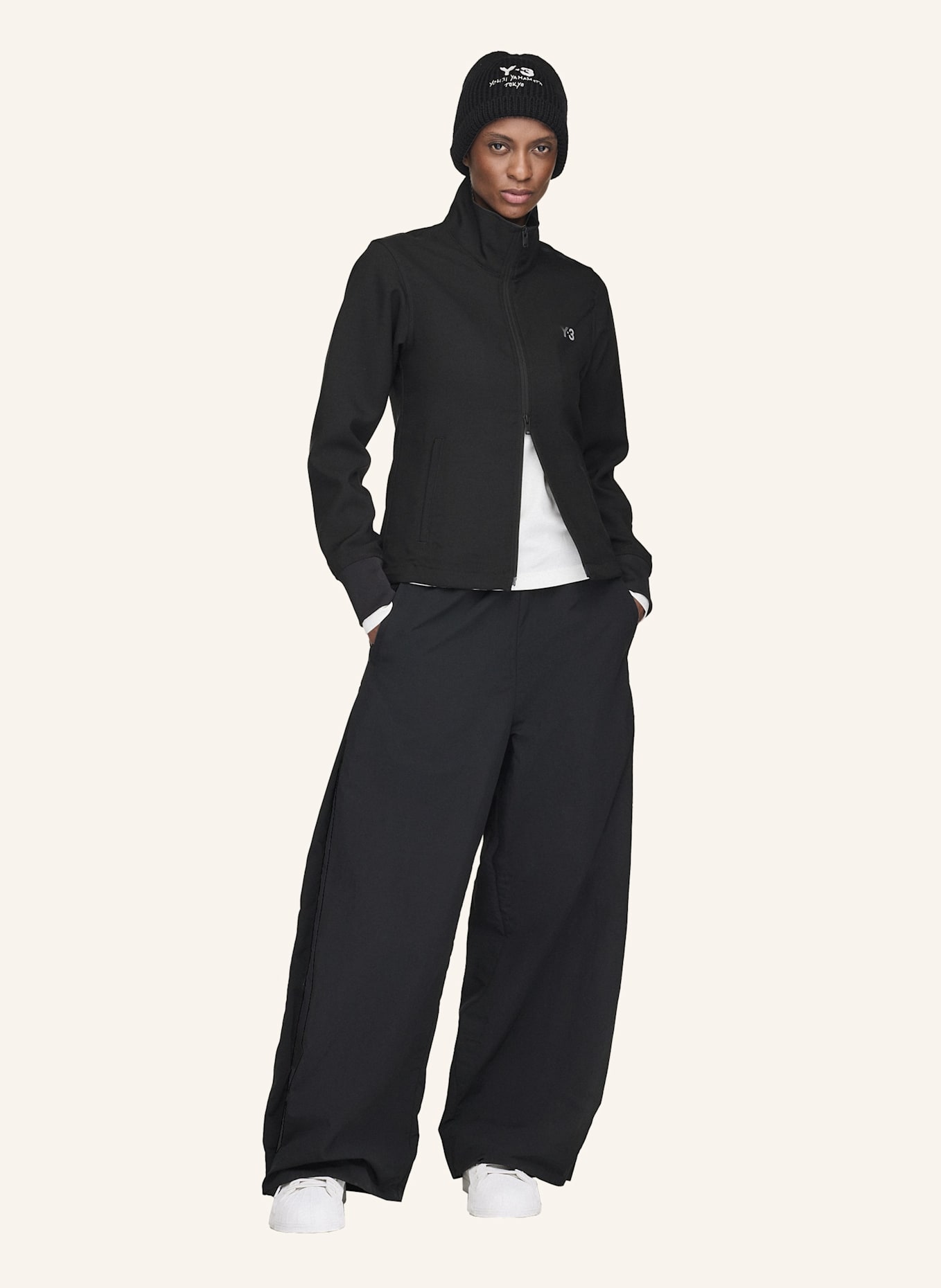 Y-3 Y-3 3-STREIFEN TRACK TOP: SCHWARZ