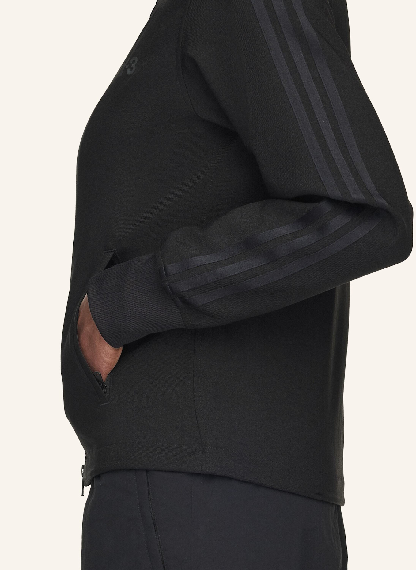 Y-3 Y-3 3-STREIFEN TRACK TOP: SCHWARZ