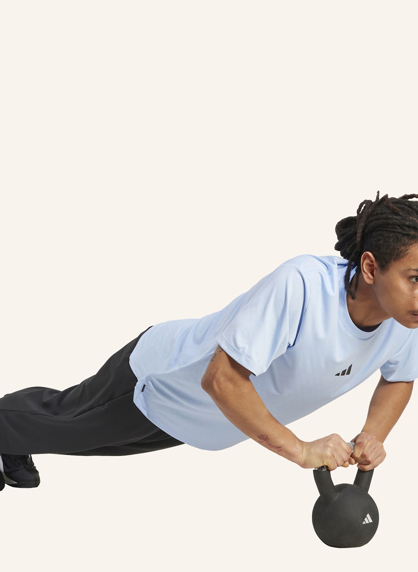 adidas T-Shirt POWER 3-STRIPES: BLAU