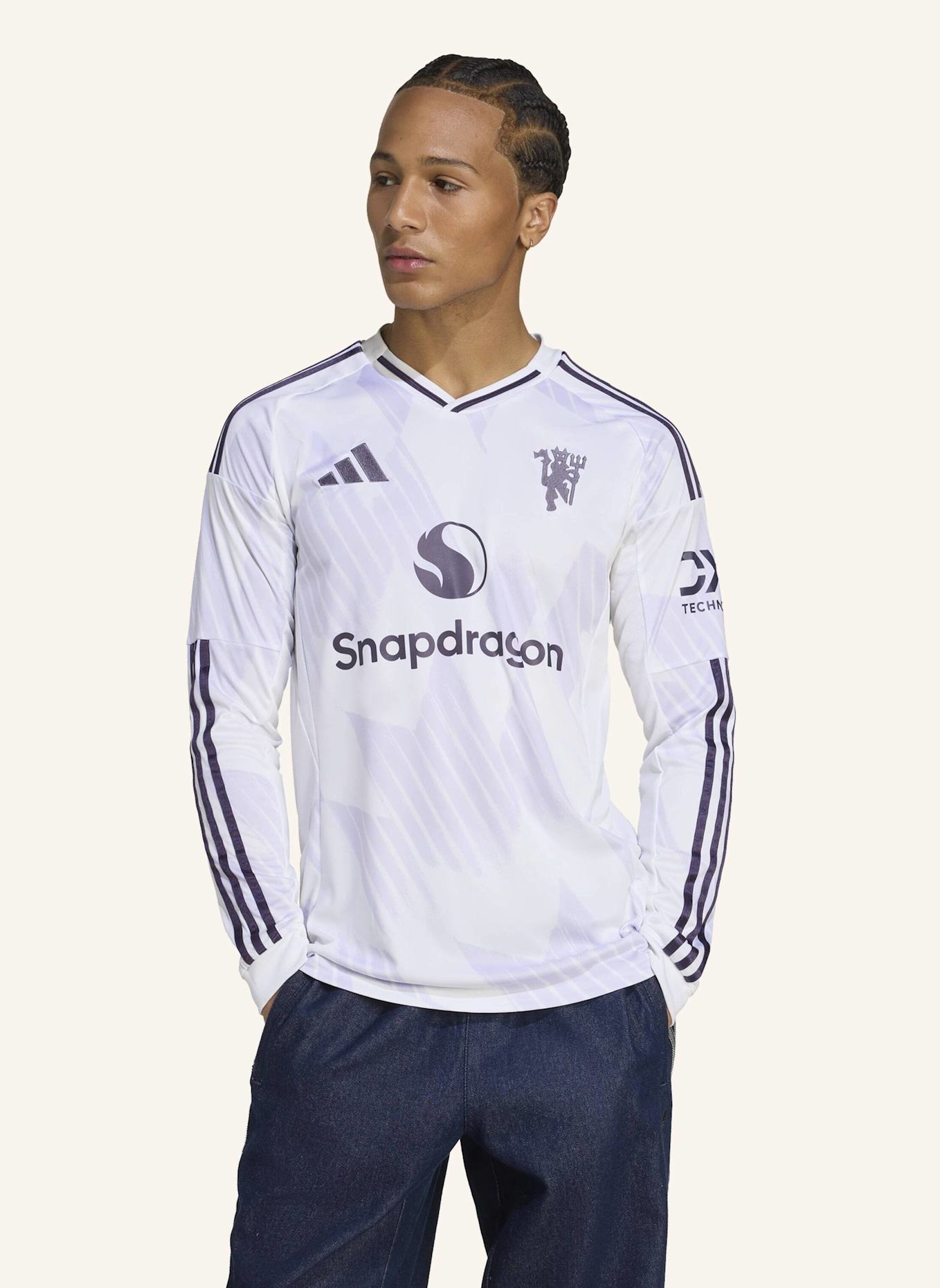 adidas MANCHESTER UNITED 25/26 LONG SLEEVE AUSWÄRTSTRIKOT: WEISS