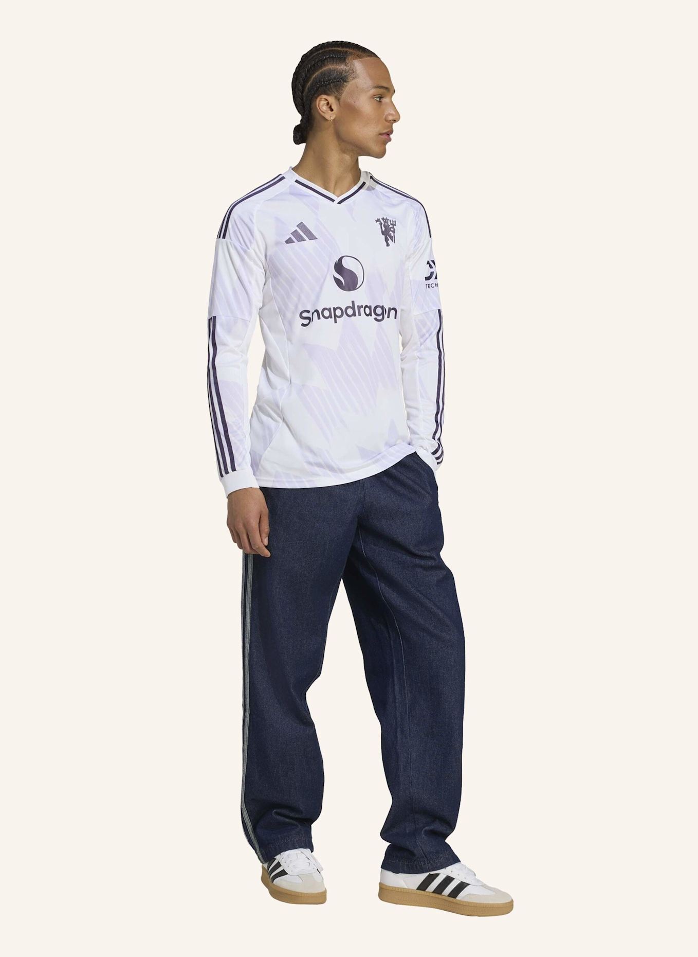 adidas MANCHESTER UNITED 25/26 LONG SLEEVE AUSWÄRTSTRIKOT: WEISS