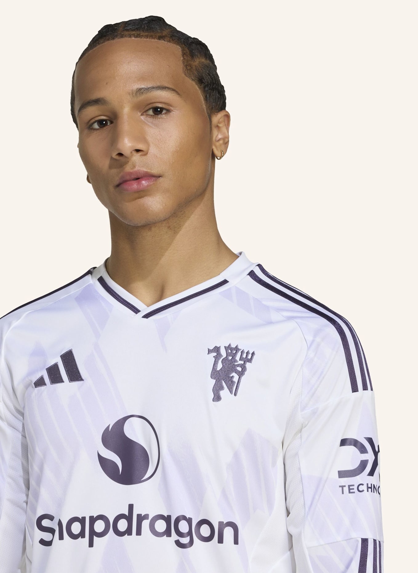 adidas MANCHESTER UNITED 25/26 LONG SLEEVE AUSWÄRTSTRIKOT: WEISS