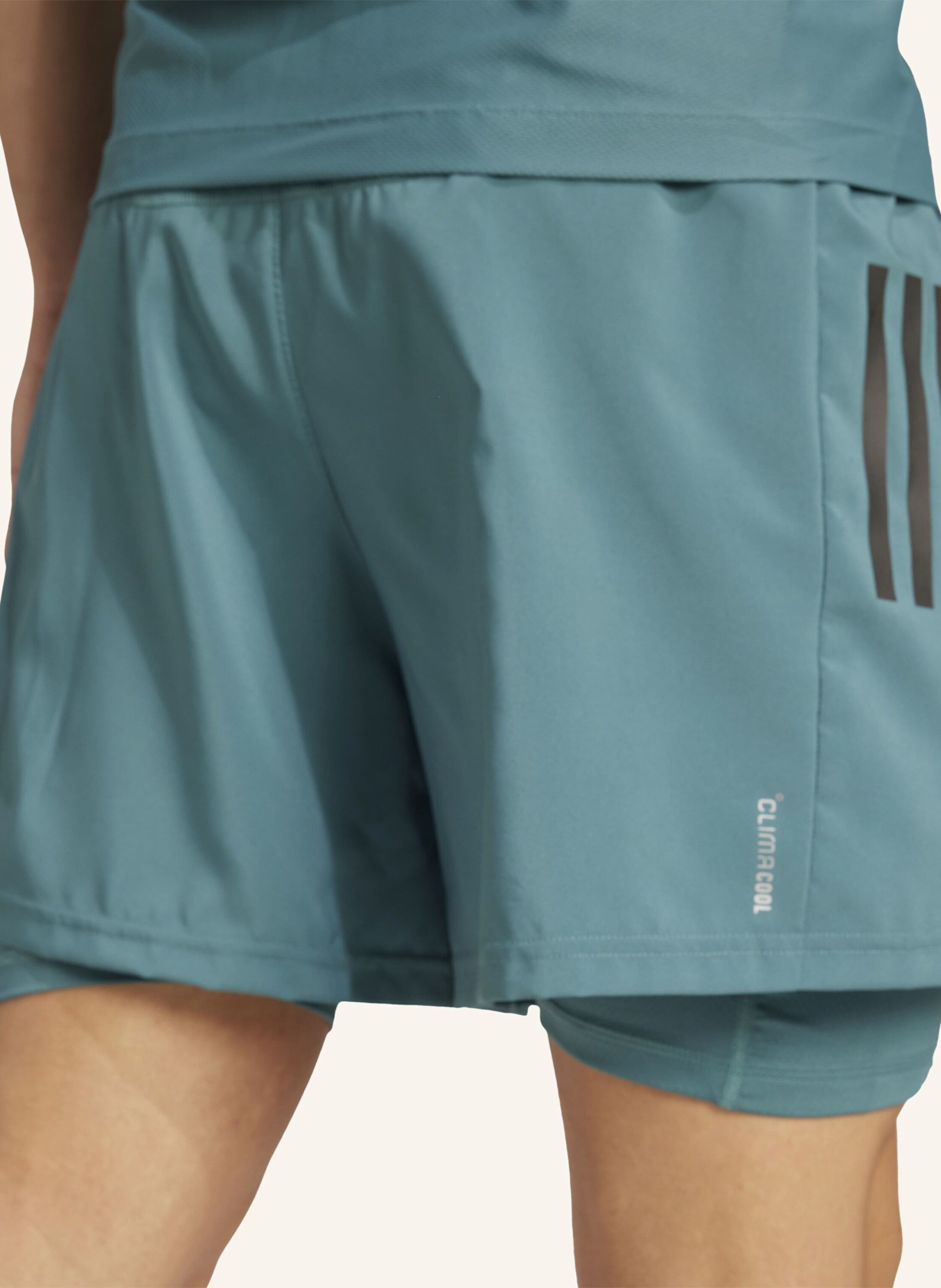 adidas 2-in-1-Laufshorts OWN THE RUN CLIMACOOL: TÜRKIS