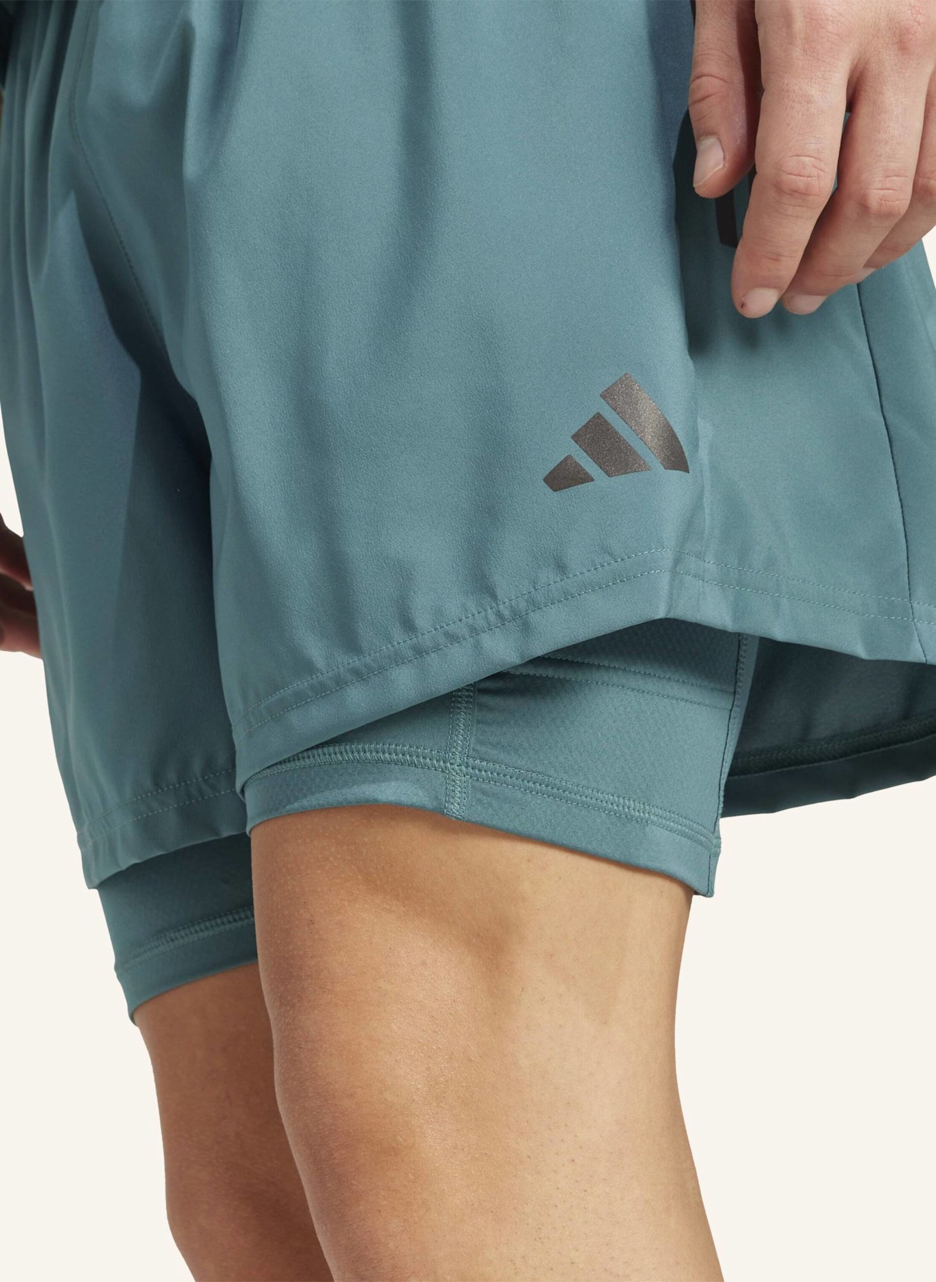 adidas 2-in-1-Laufshorts OWN THE RUN CLIMACOOL: TÜRKIS