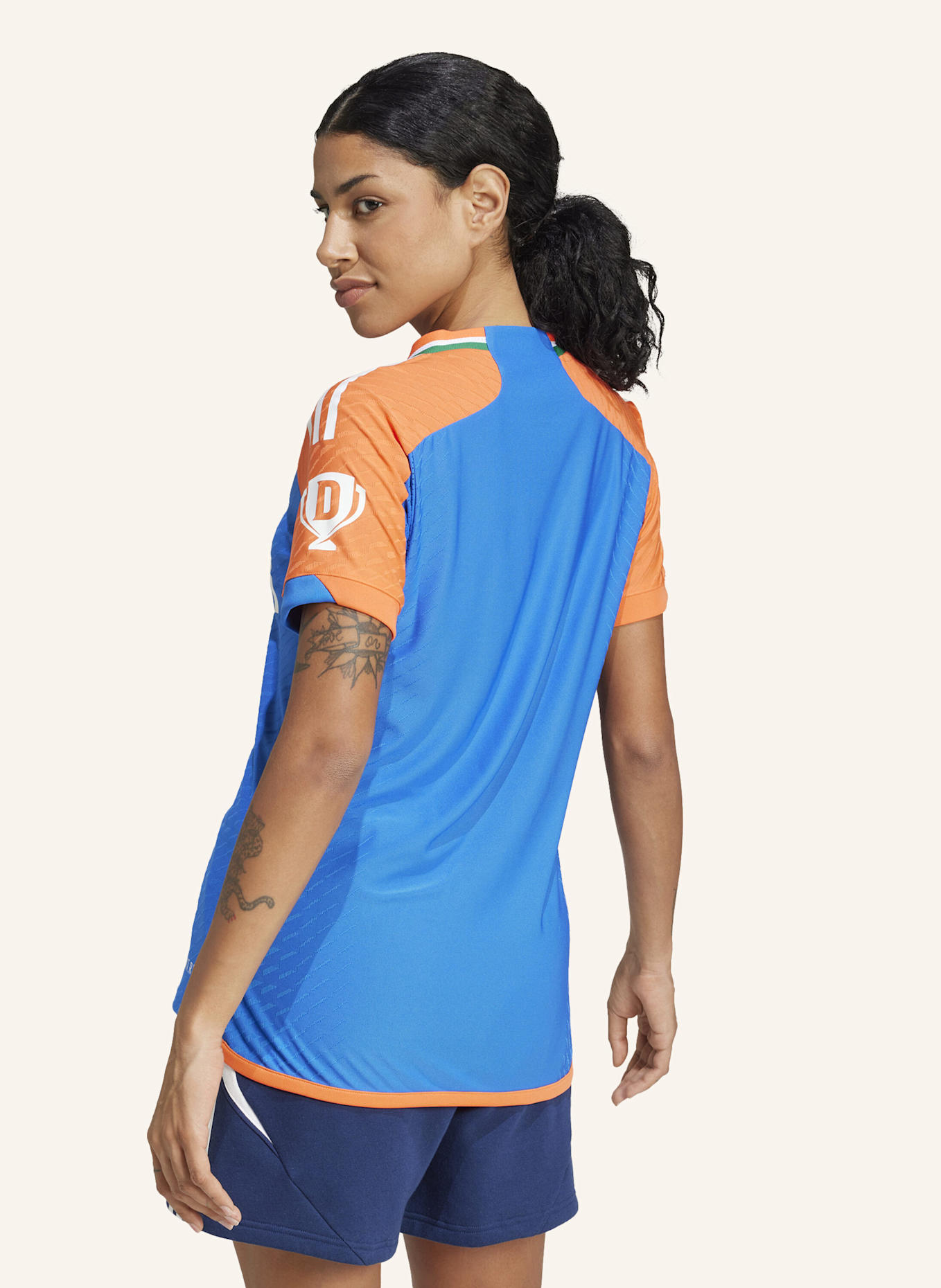 adidas INDIA CRICKET T20I TRIKOT: BLAU/ ORANGE