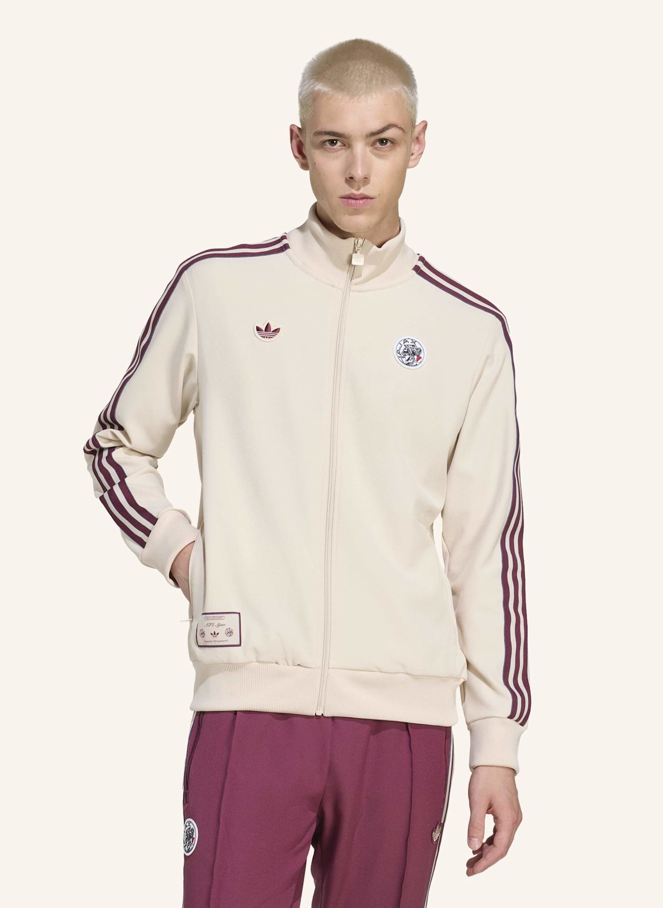 adidas Originals AJAX AMSTERDAM TERRACE ICONS TRAININGSJACKE: BEIGE