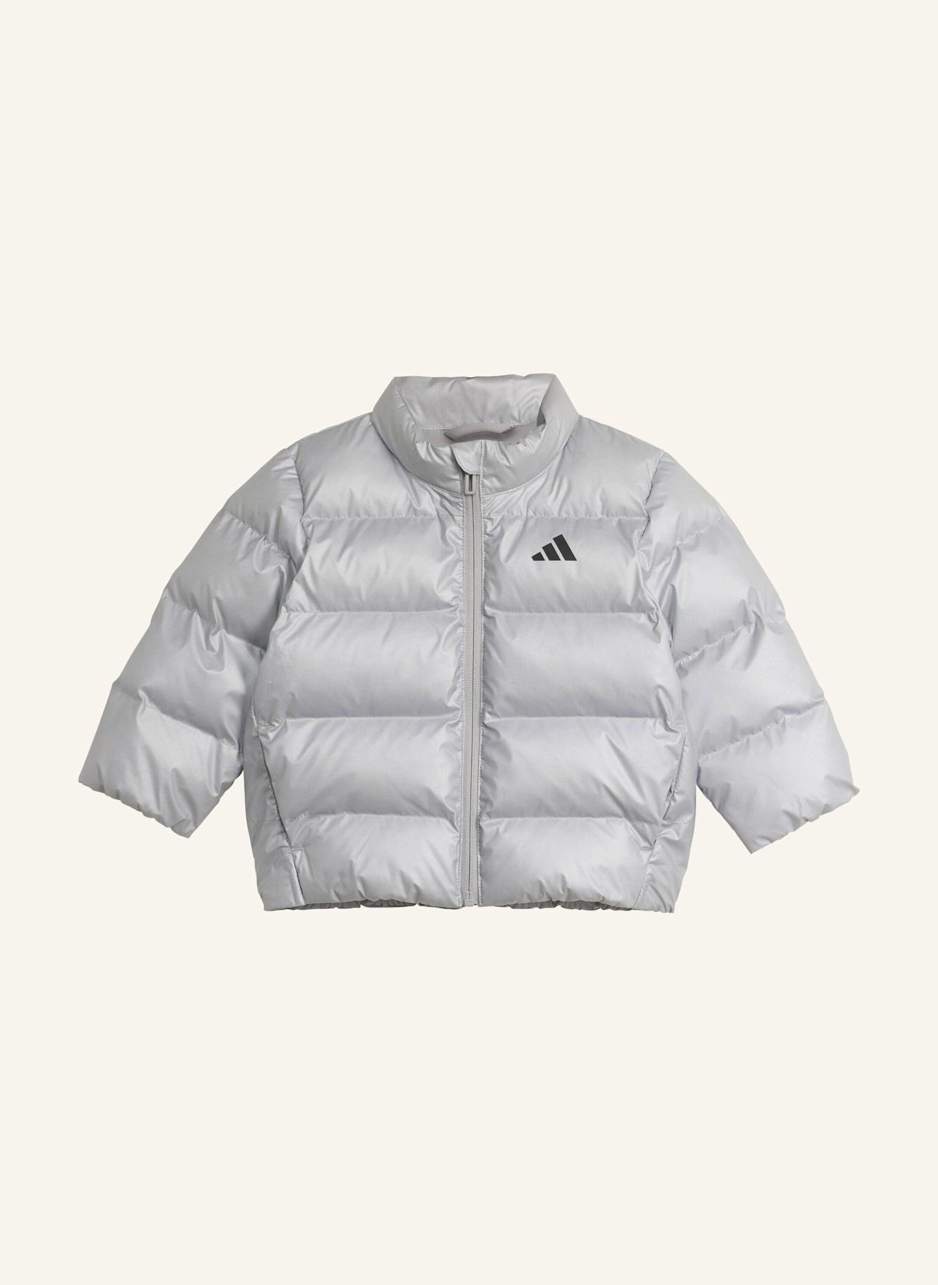 adidas KUNSTDAUNEN GLAM JACKE KINDER: SILBER/ SCHWARZ