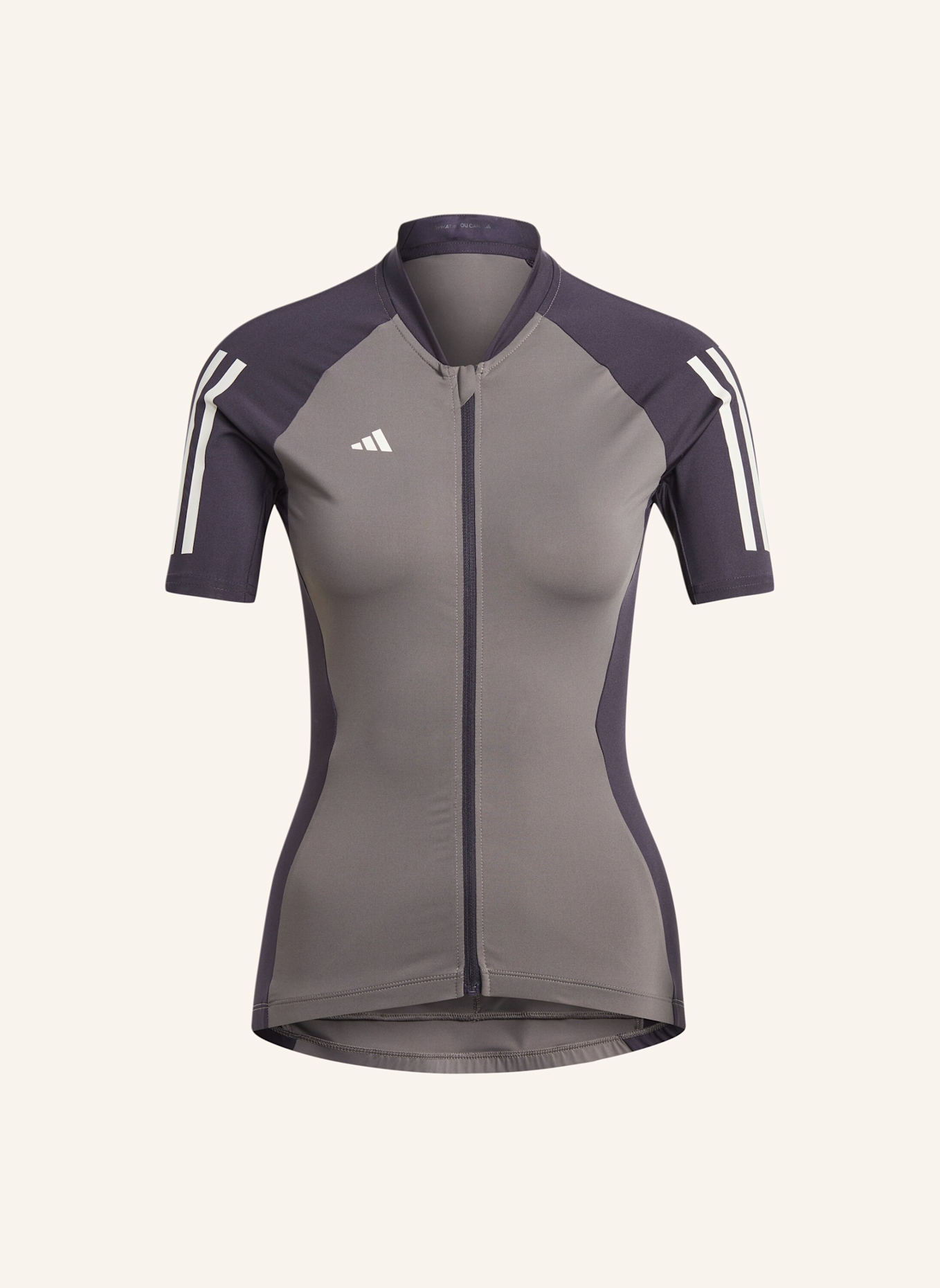 adidas ESSENTIALS 3-STREIFEN RADTRIKOT: GRAU