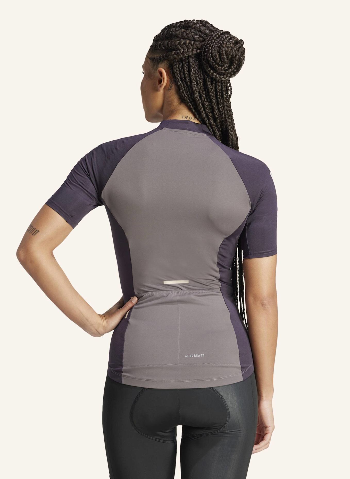 adidas ESSENTIALS 3-STREIFEN RADTRIKOT: GRAU