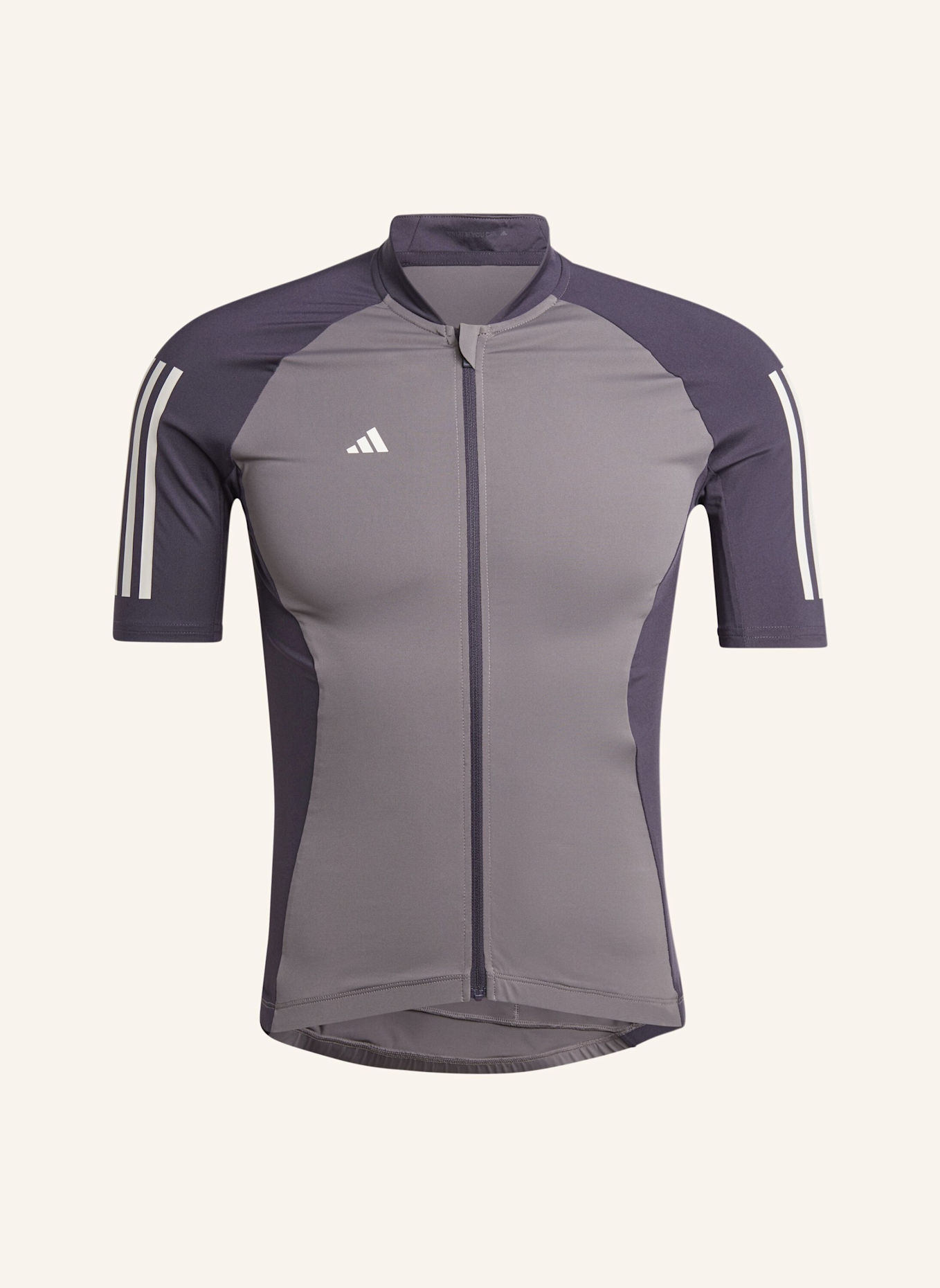 adidas ESSENTIALS 3-STREIFEN RADTRIKOT: GRAU
