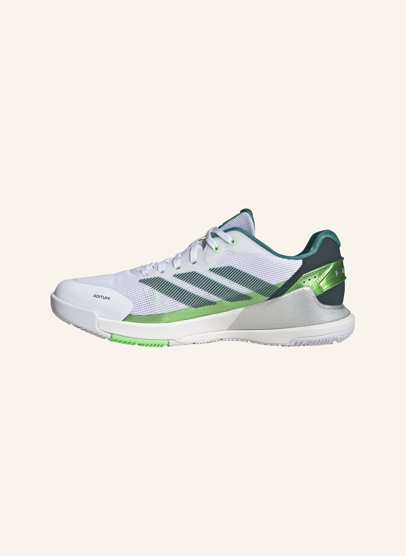 adidas CRAZYQUICK PADEL-SCHUH: WEISS/ GRÜN/ NEONGRÜN