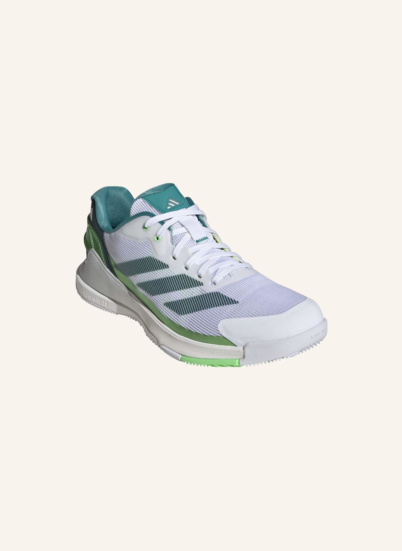 adidas CRAZYQUICK PADEL-SCHUH: WEISS/ GRÜN/ NEONGRÜN
