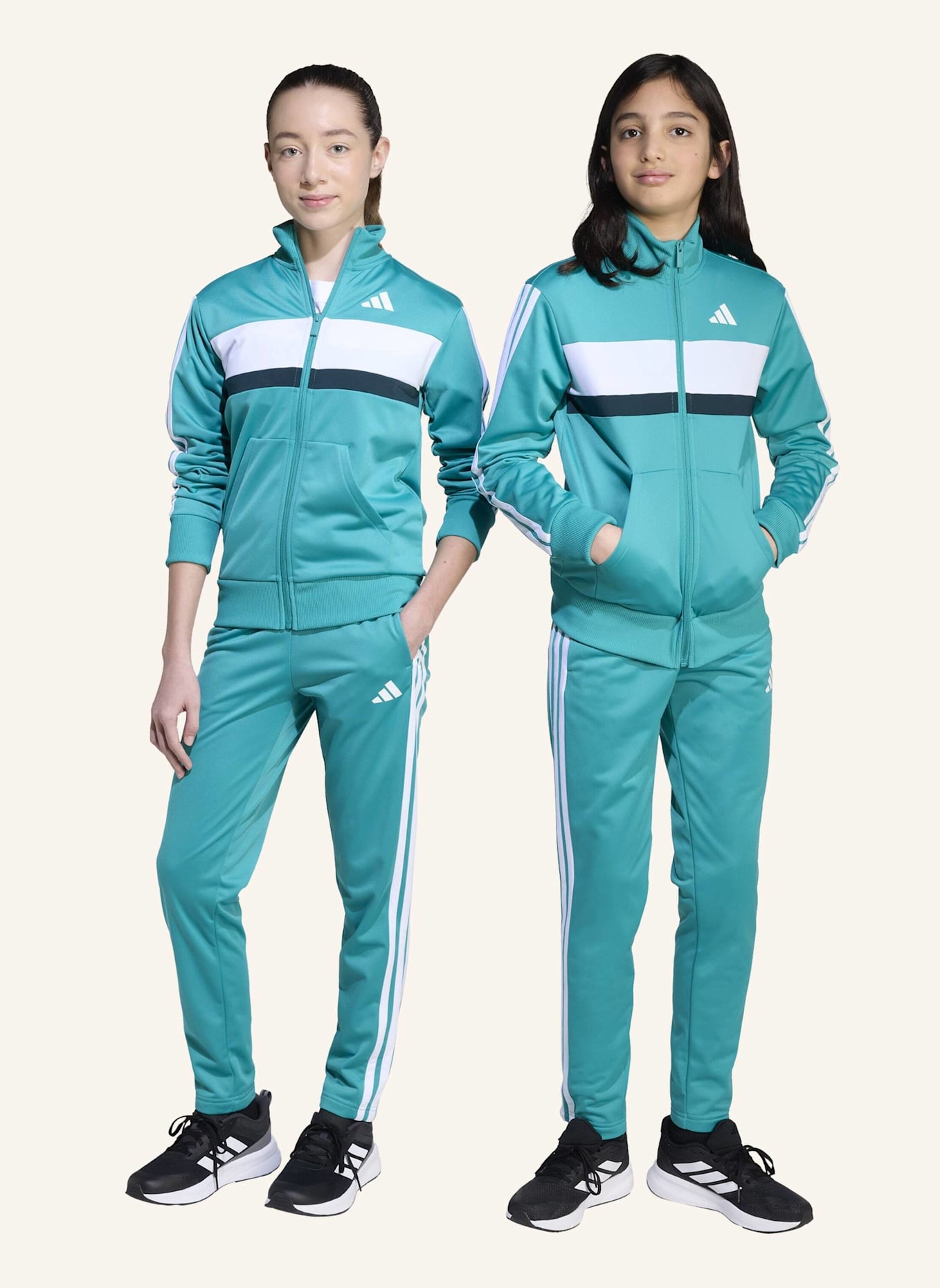 adidas SEASONAL ESSENTIALS TIBERIO 3-STREIFEN TRICOT KIDS TRAININGSANZUG: WEISS