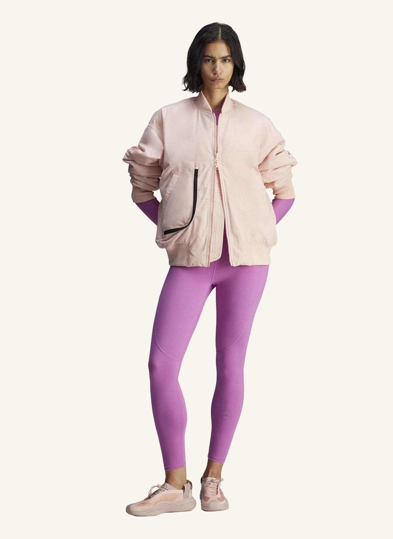 adidas by Stella McCartney ADIDAS BY STELLA MCCARTNEY TRUE NATURE WOVEN BOMBERJACKE: ROSA