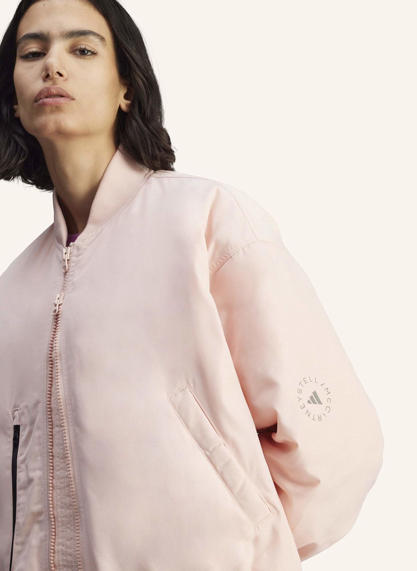 adidas by Stella McCartney ADIDAS BY STELLA MCCARTNEY TRUE NATURE WOVEN BOMBERJACKE: ROSA