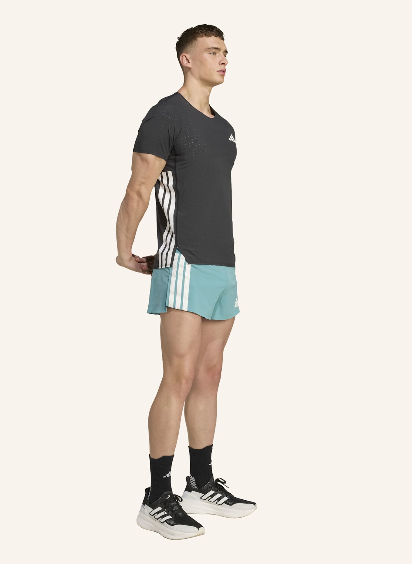 adidas 2-in-1-Laufshorts ADIZERO GEL: TÜRKIS