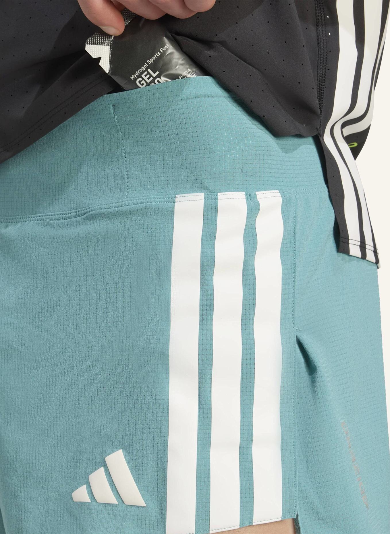 adidas 2-in-1-Laufshorts ADIZERO GEL: TÜRKIS