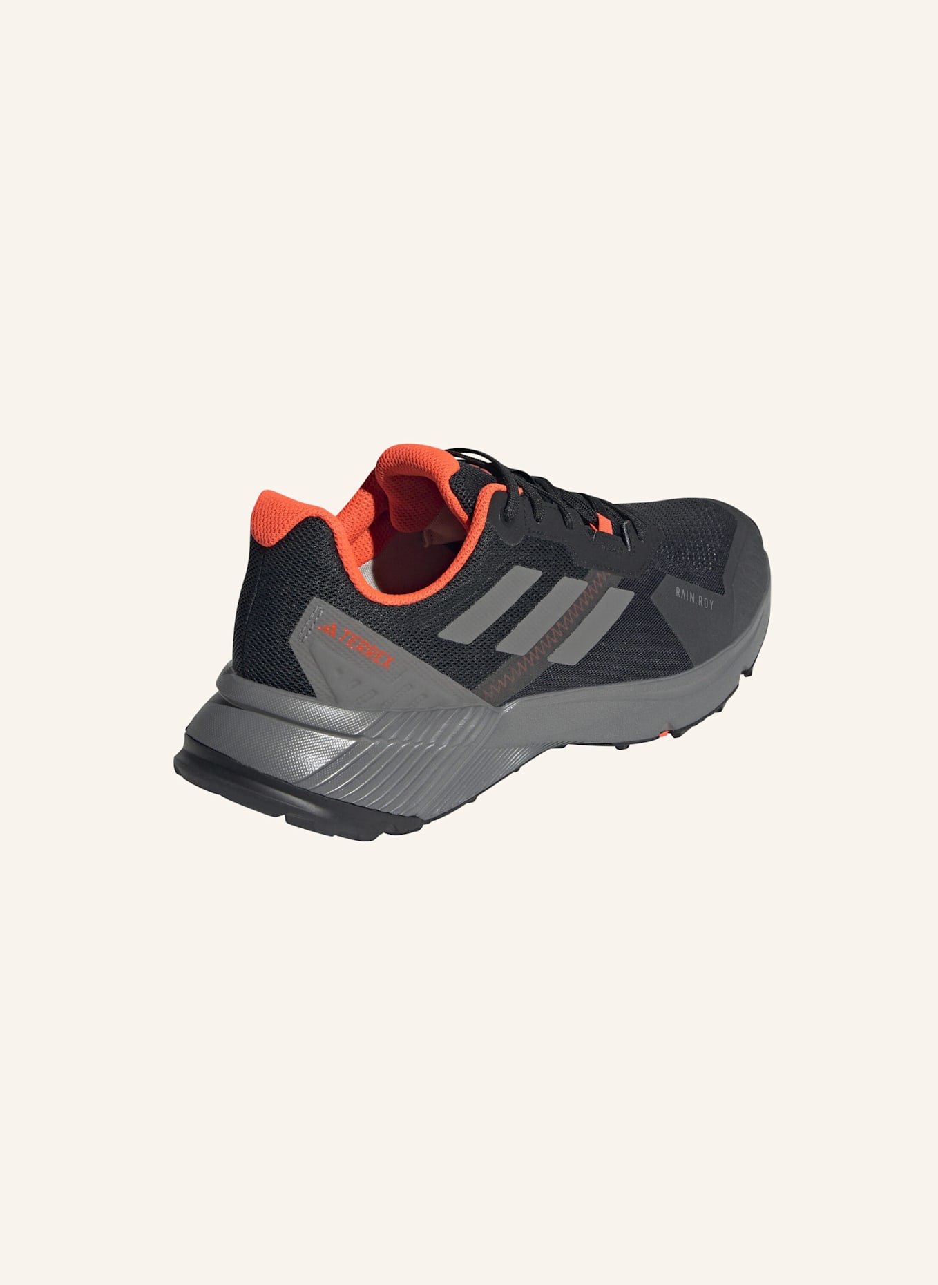 adidas TERREX TERREX SOULSTRIDE RAIN.RDY TRAILRUNNING-SCHUH: SCHWARZ/ GRAU/ ORANGE