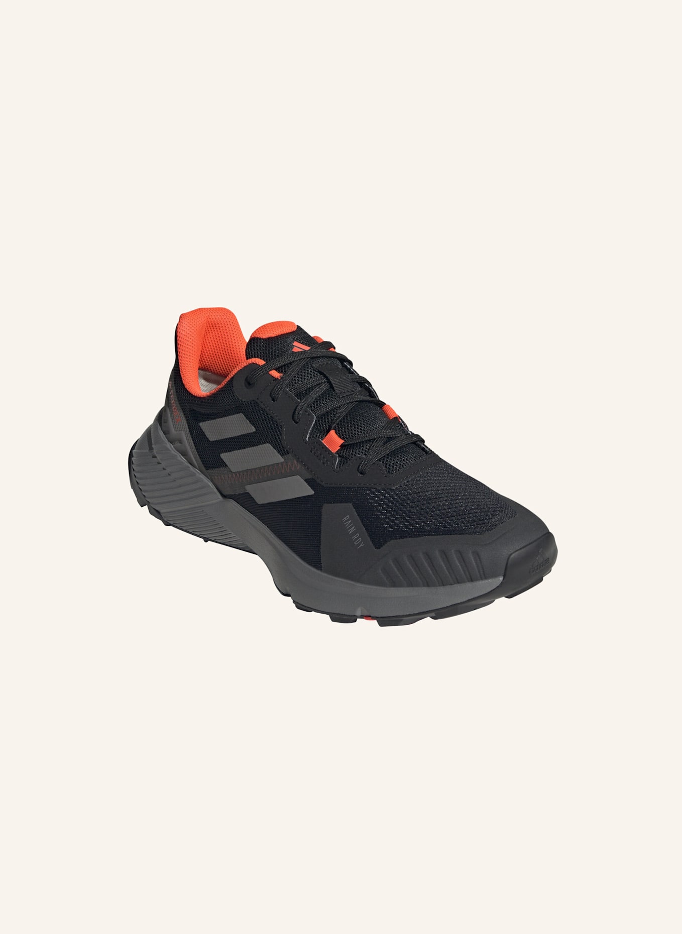 adidas TERREX TERREX SOULSTRIDE RAIN.RDY TRAILRUNNING-SCHUH: SCHWARZ/ GRAU/ ORANGE