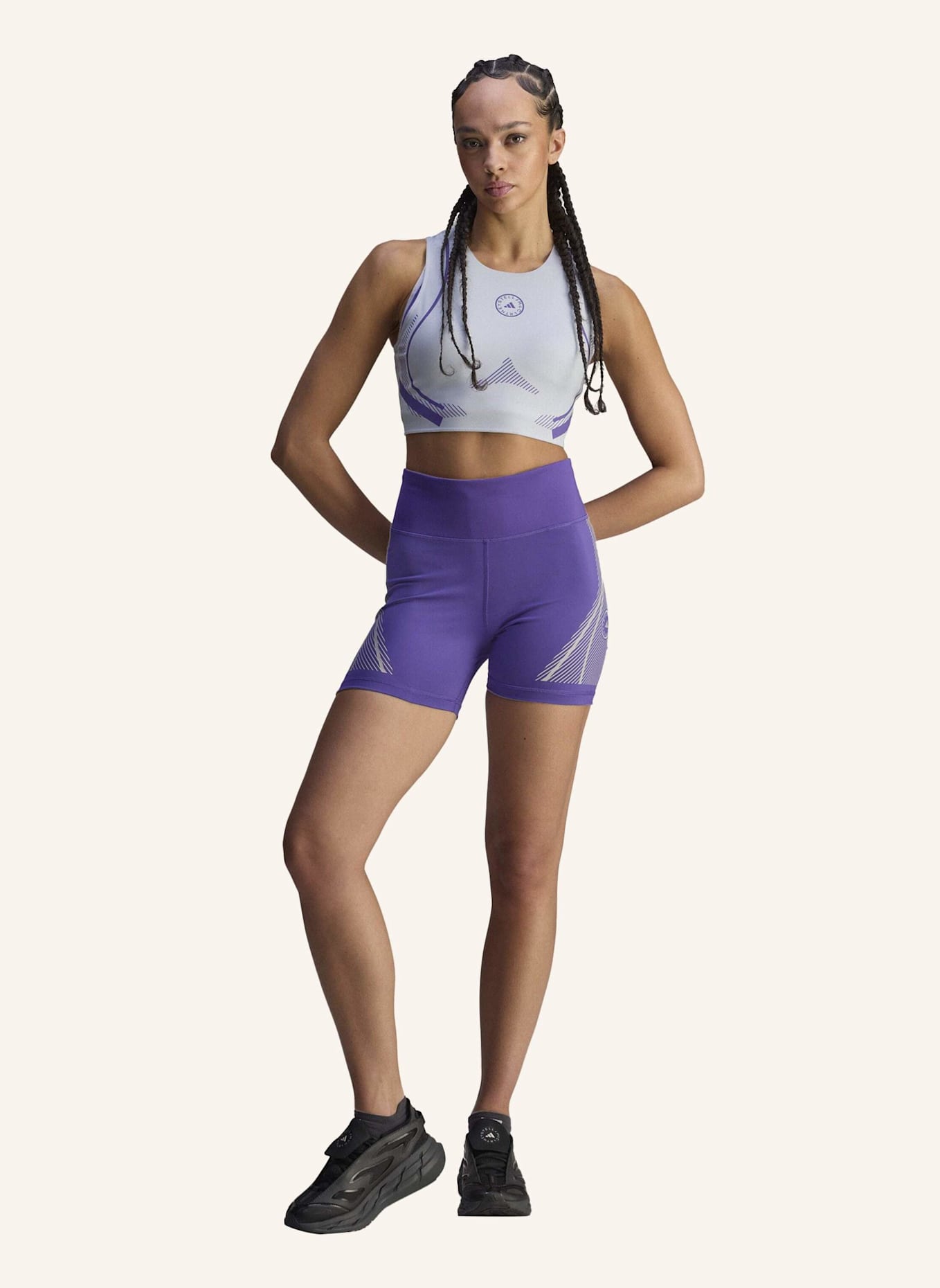 adidas by Stella McCartney ADIDAS BY STELLA MCCARTNEY TRUEPACE RUNNING KURZE LEGGINGS: LILA