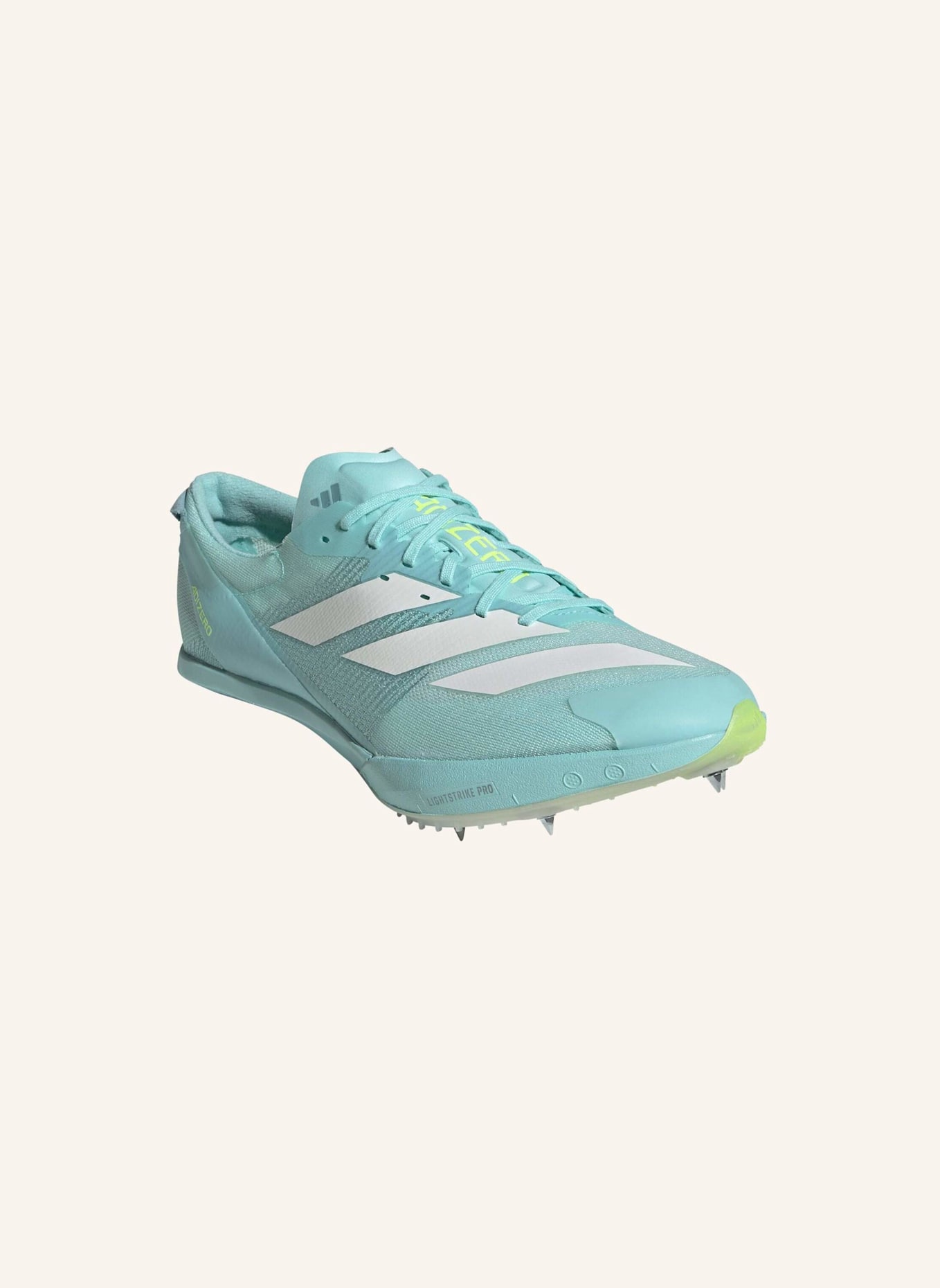 adidas ADIZERO FINESSE SPIKE-SCHUH: GRÜN/ WEISS/ GELB