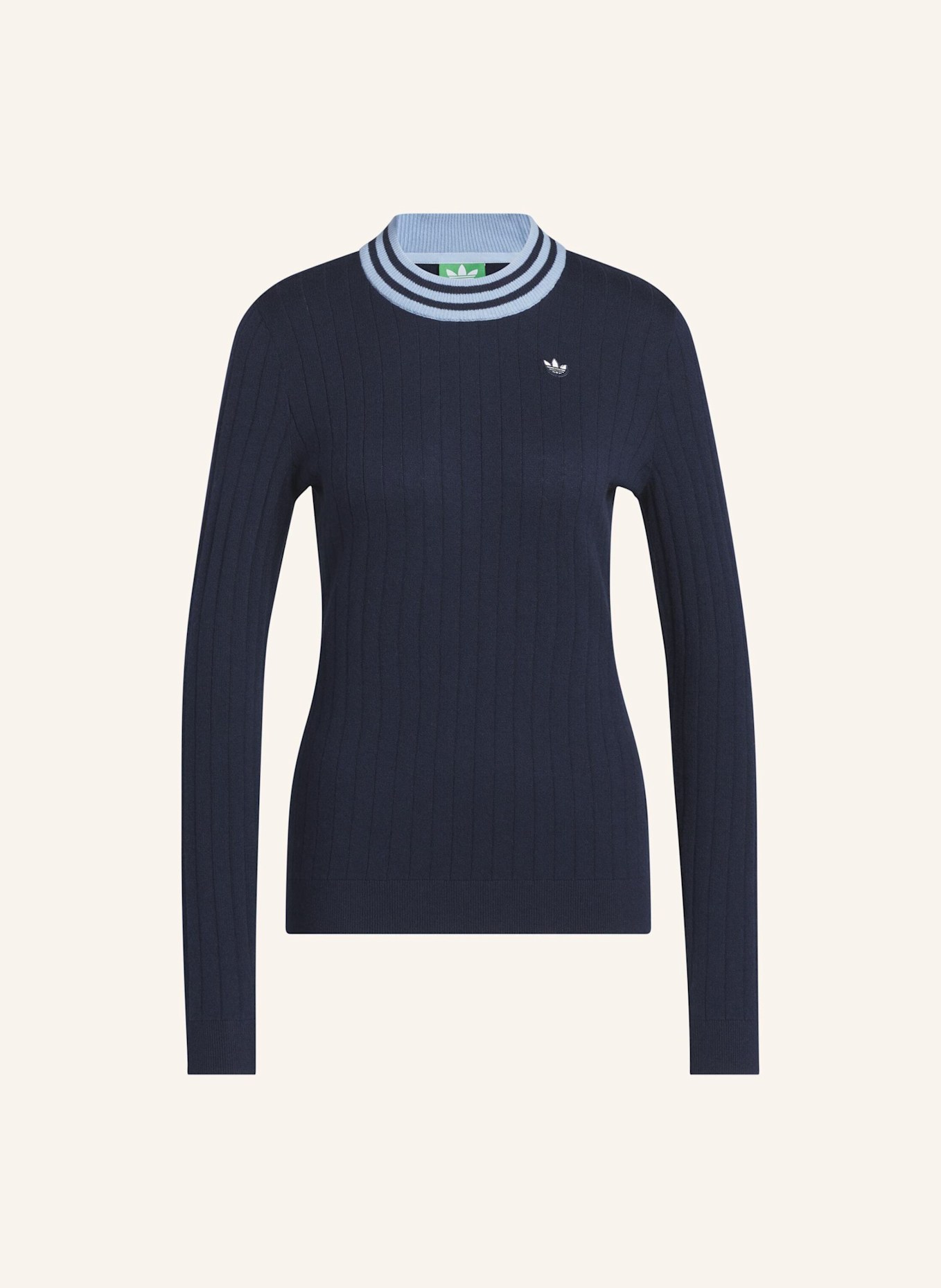 adidas ORIGINALS CASHMERE KNIT PULLOVER: BLAU