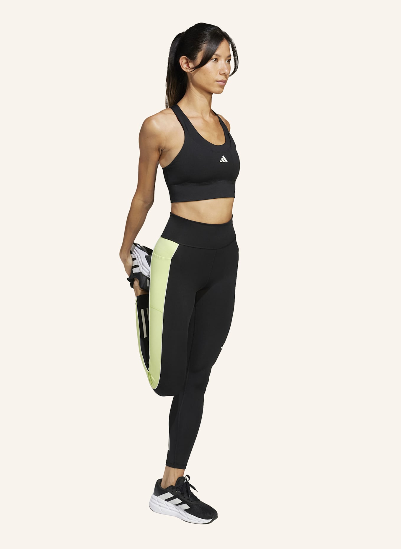 adidas Sport-BH RUN POCKET MEDIUM SUPPORT: SCHWARZ