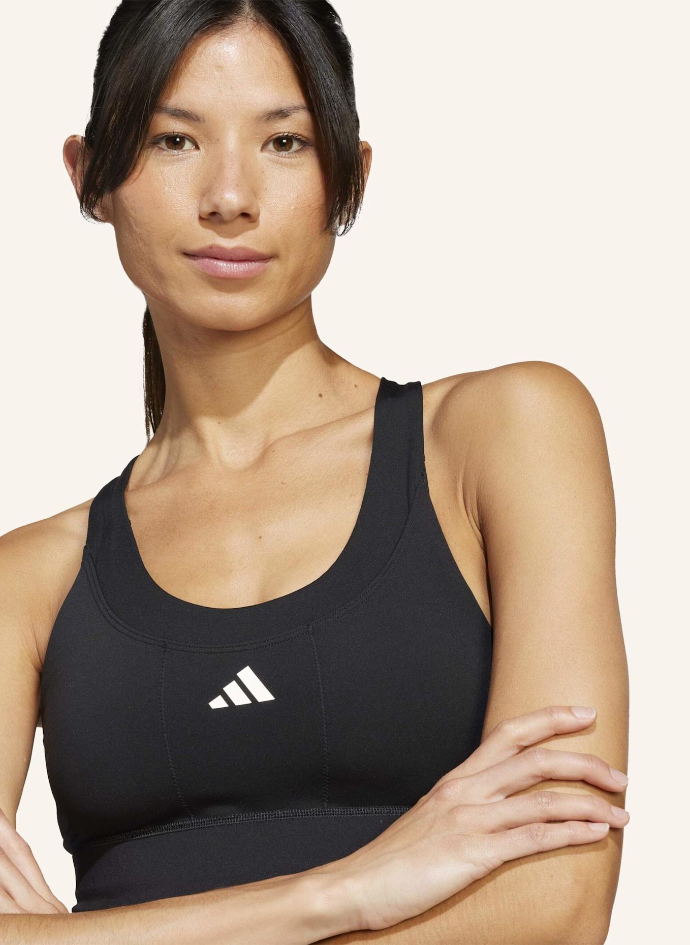 adidas Sport-BH RUN POCKET MEDIUM SUPPORT: SCHWARZ