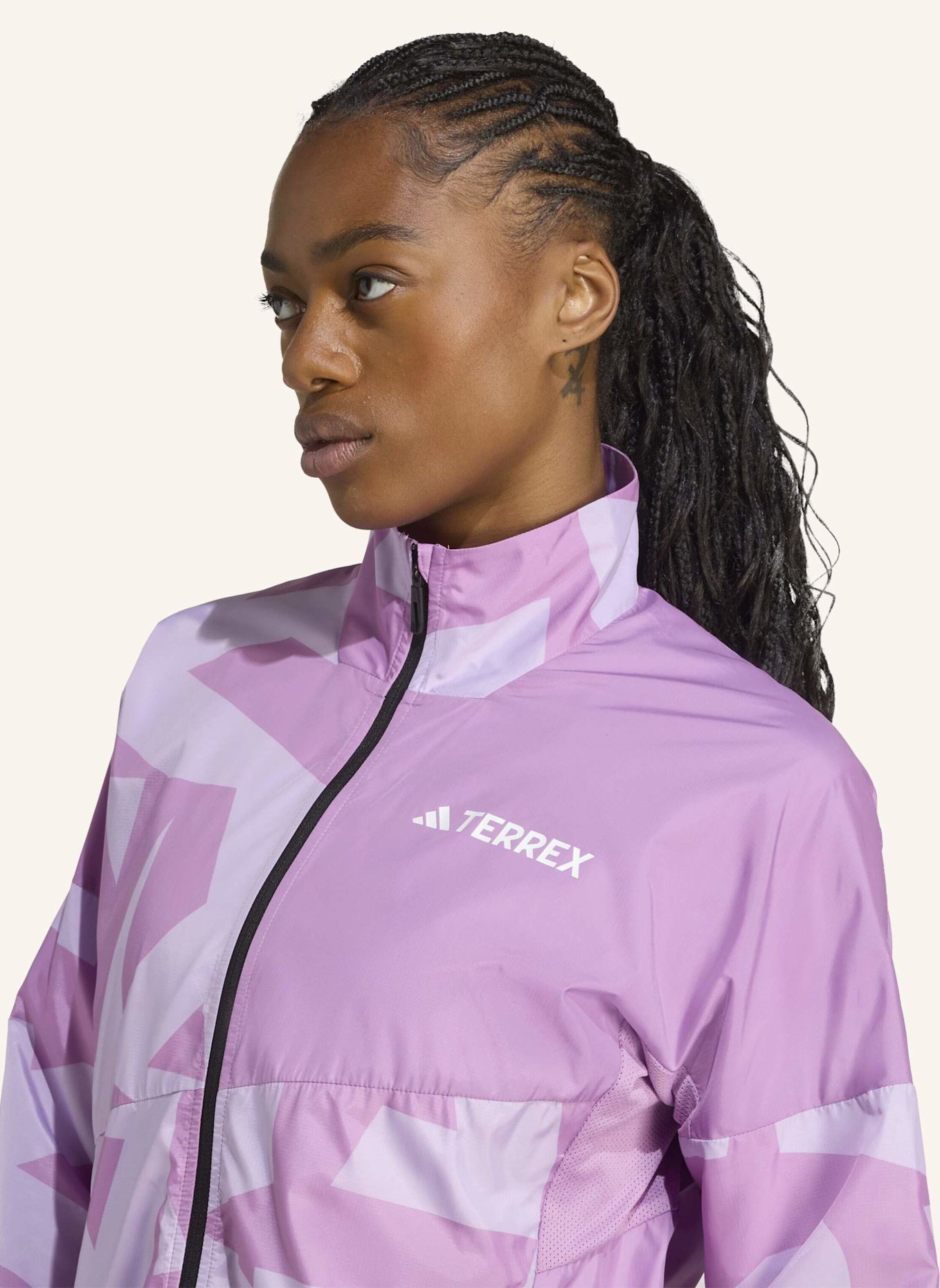 adidas TERREX TERREX MULTI PRINTED WINDJACKE: LILA/ HELLLILA