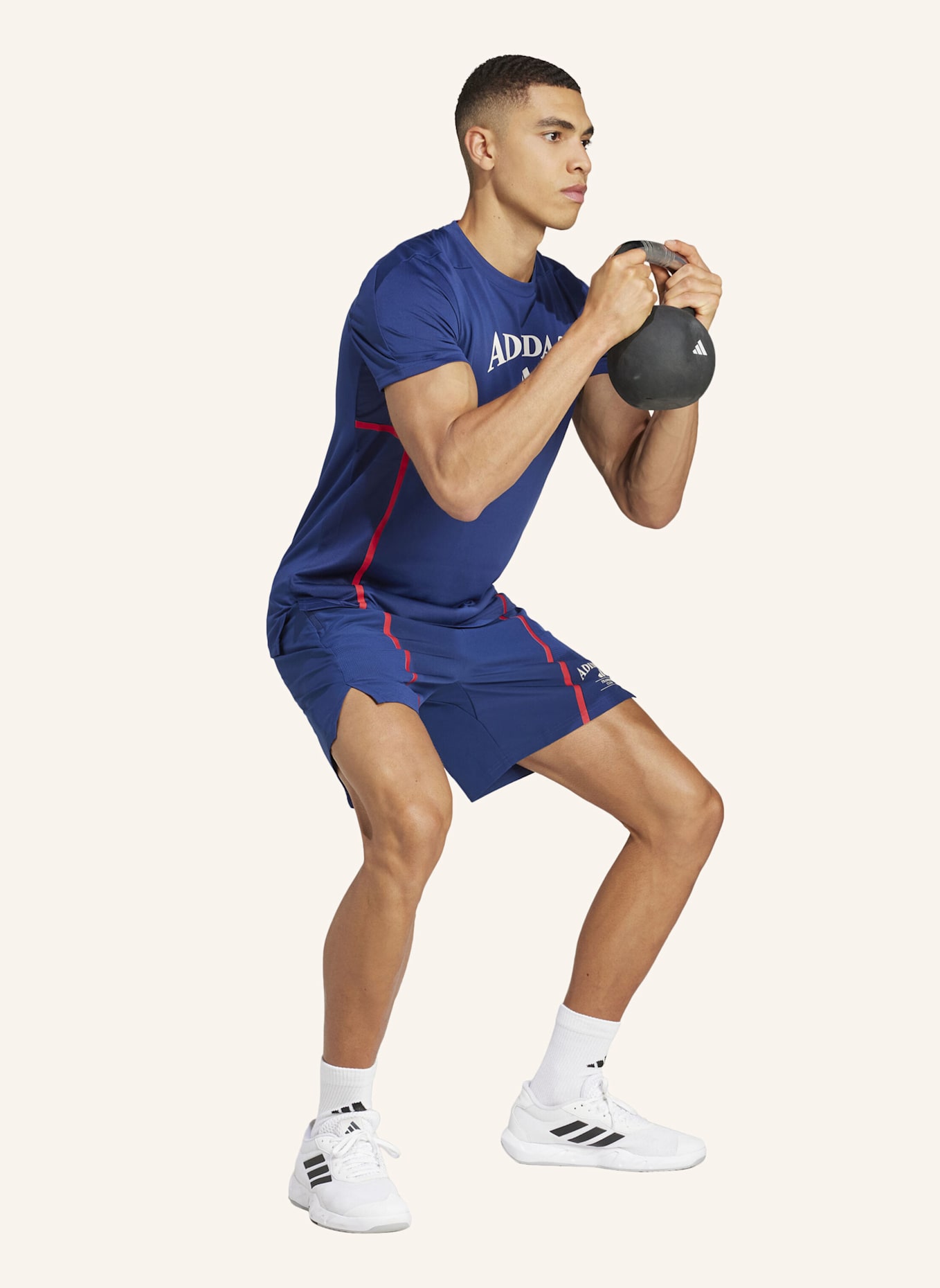 adidas DESIGNED-FOR-TRAINING LEGACY SHORTS: BLAU/ WEISS