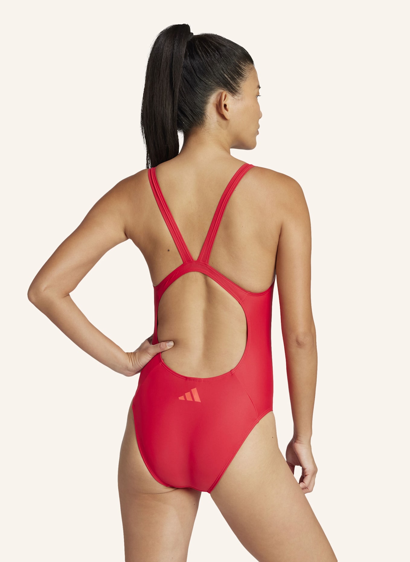 adidas Badeanzug 3-STREIFEN: ROT