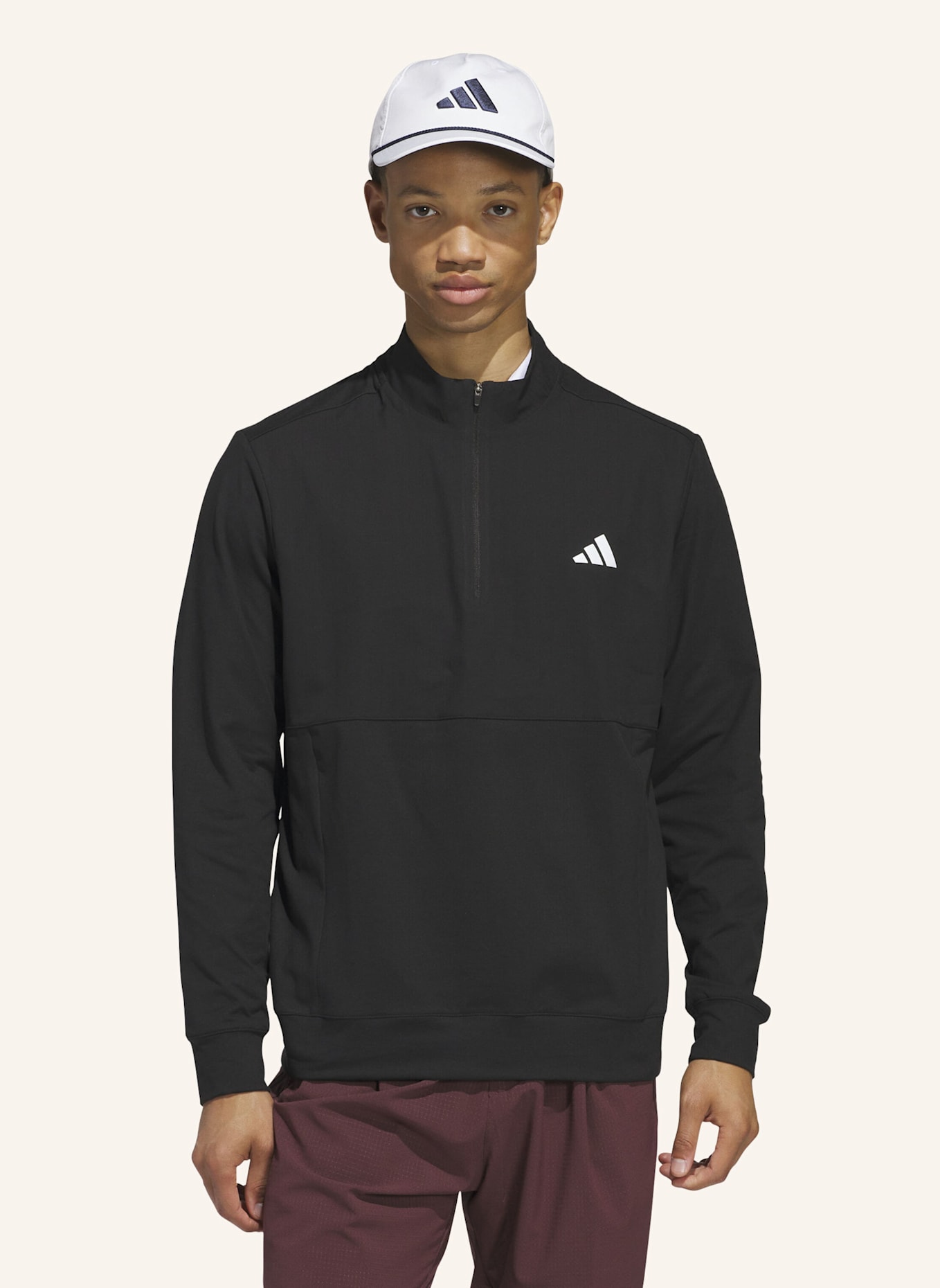 adidas ULTIMATE365 TOUR QUARTER-ZIP PULLOVER: SCHWARZ