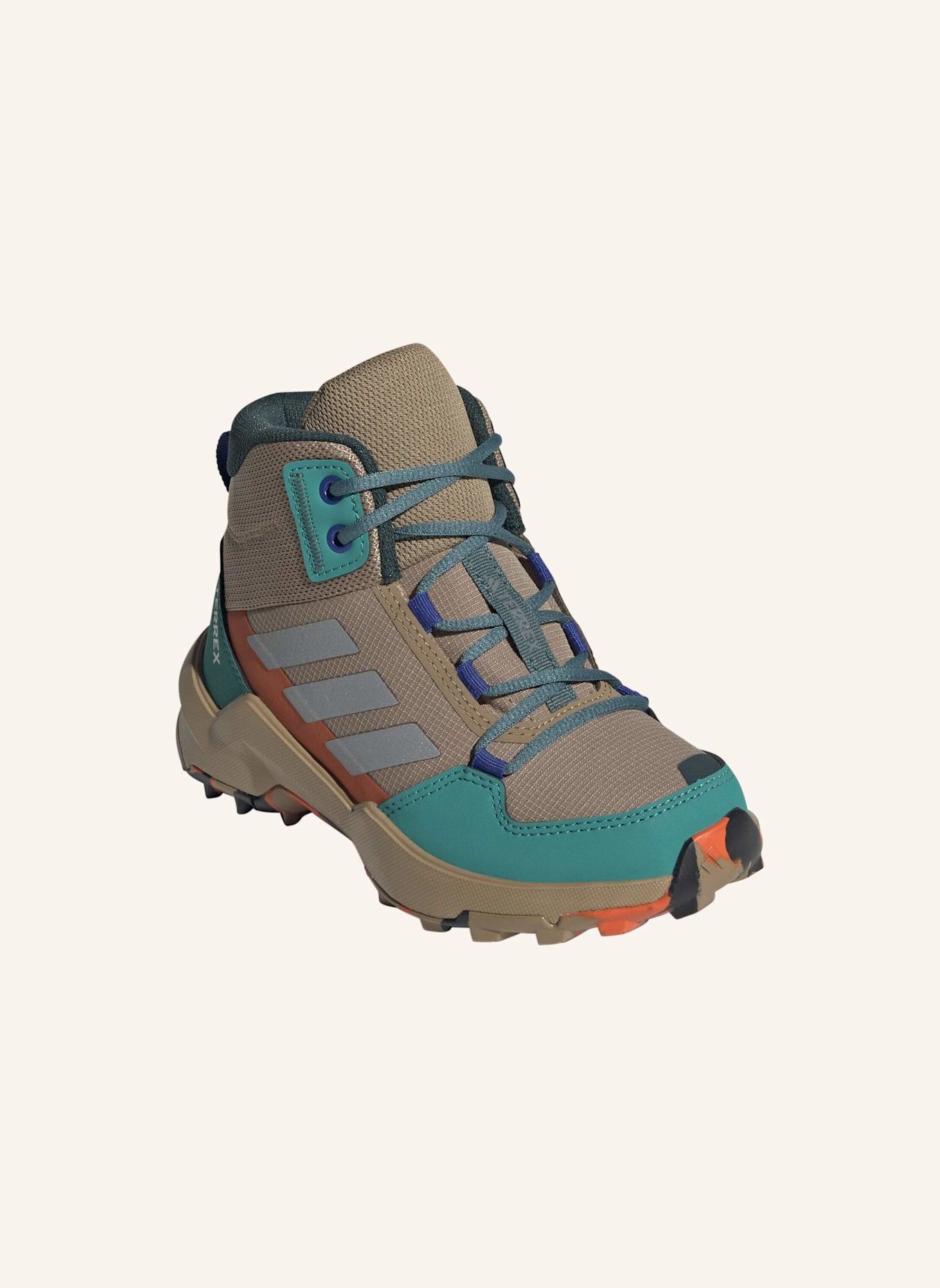 adidas TERREX TERREX AX4R MID WANDERSCHUH: BRAUN/ SILBER/ TÜRKIS