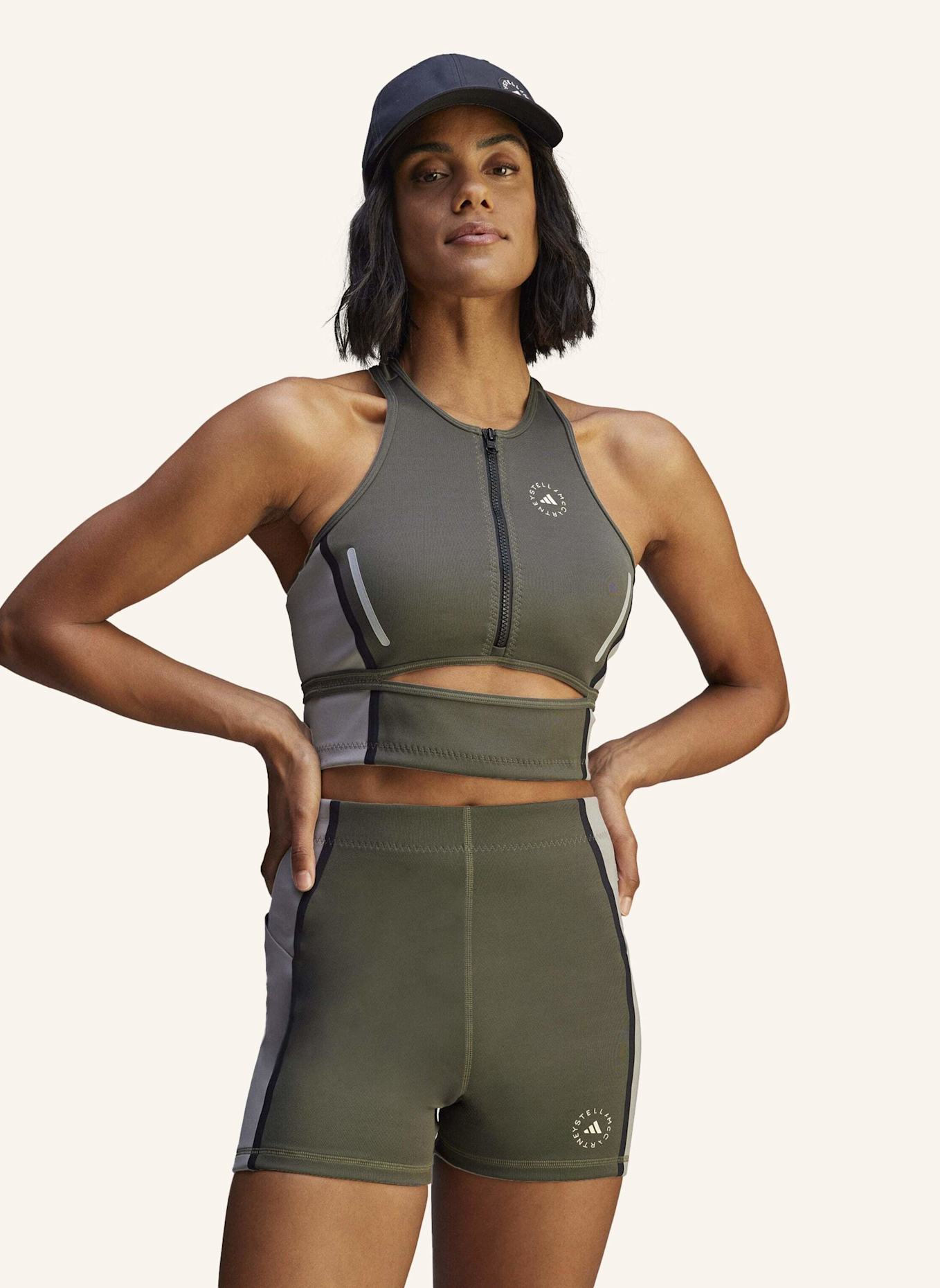 adidas by Stella McCartney ADIDAS BY STELLA MCCARTNEY HIGH NECK CROP-TOP: GRAU