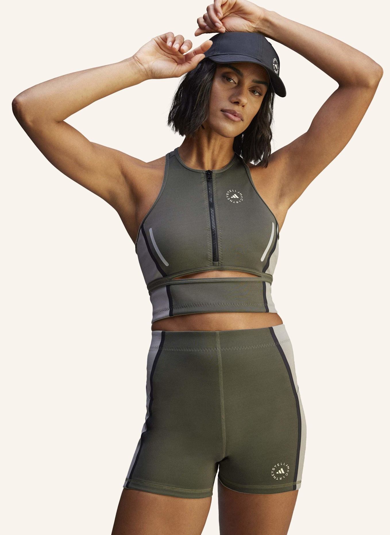 adidas by Stella McCartney ADIDAS BY STELLA MCCARTNEY HIGH NECK CROP-TOP: GRAU