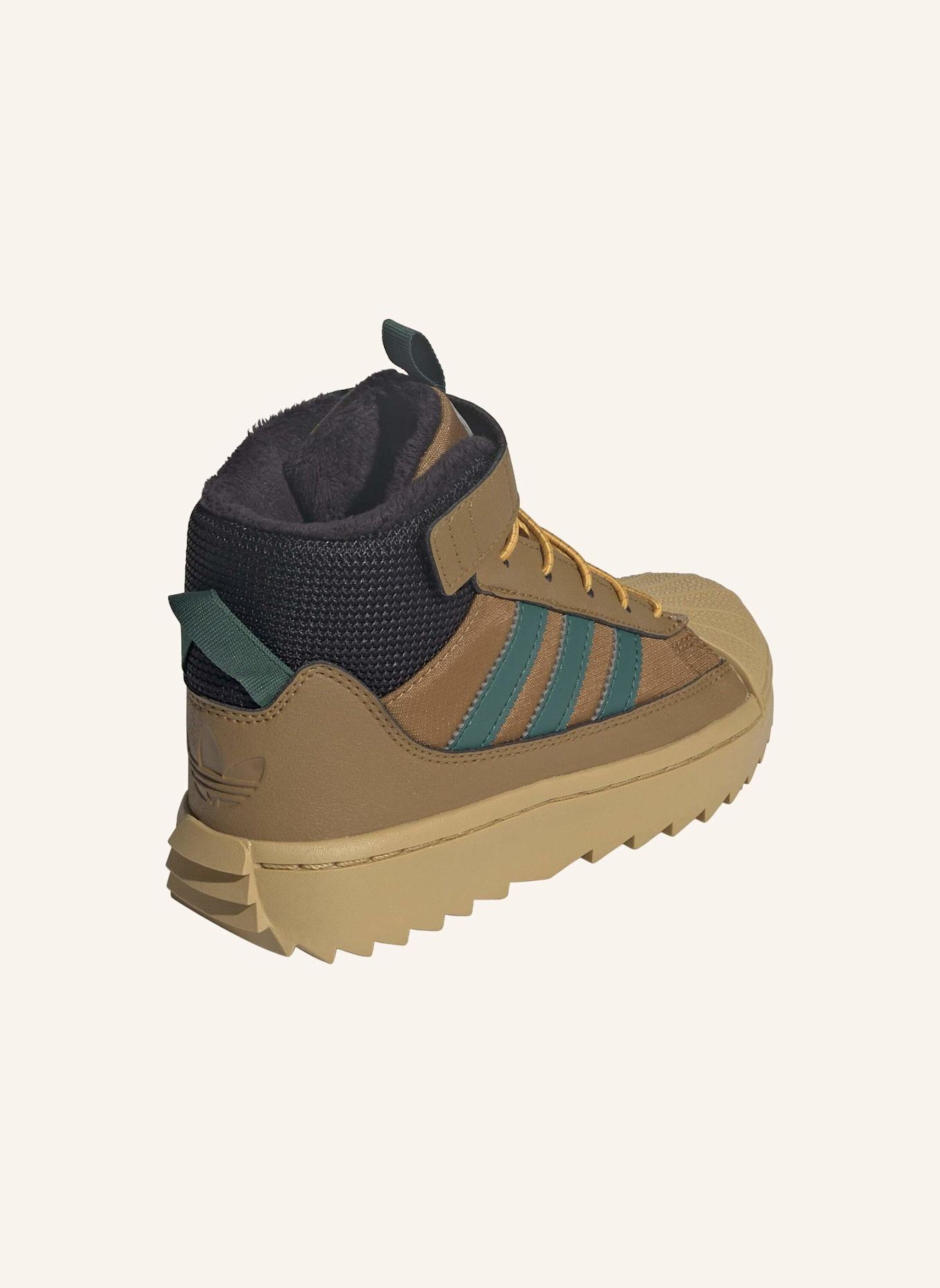 adidas Originals ADIDAS SUPERSTAR WINTER TREK SCHUHE FÜR KINDER: BRAUN/ BEIGE/ DUNKELGRÜN