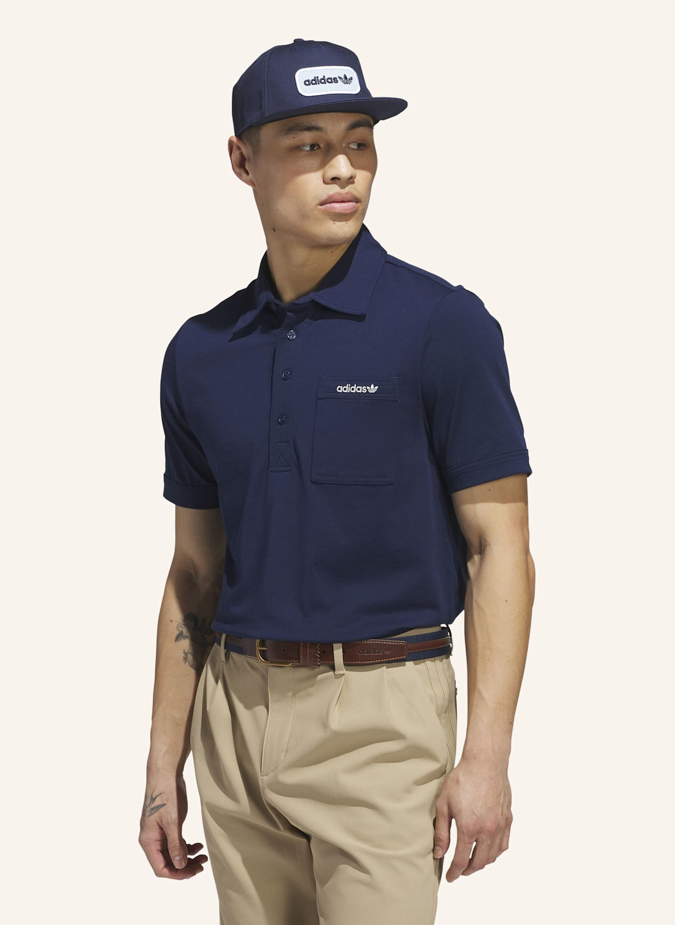 adidas ORIGINALS ARCHIVE POCKET POLOSHIRT: BLAU