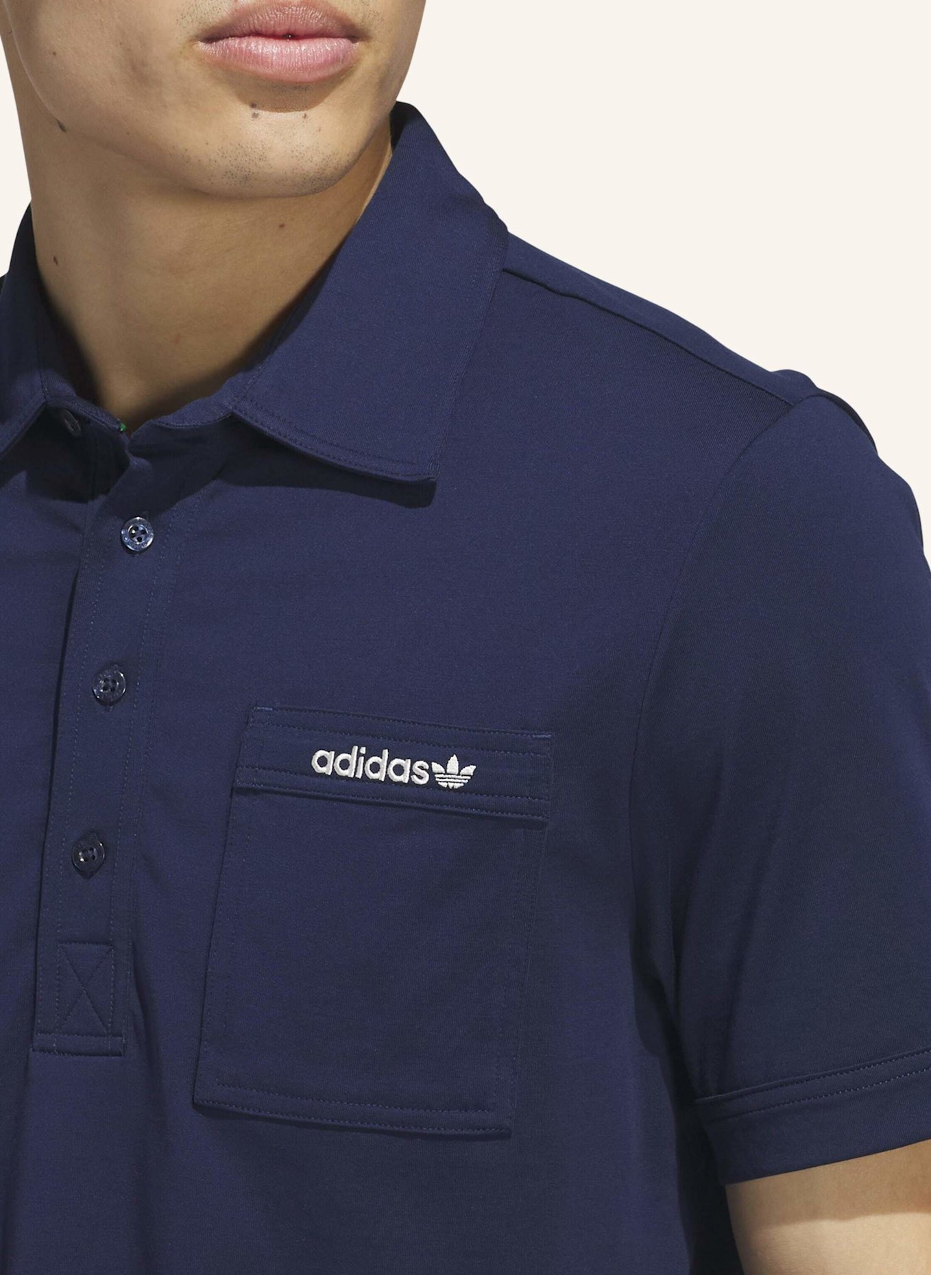 adidas ORIGINALS ARCHIVE POCKET POLOSHIRT: BLAU