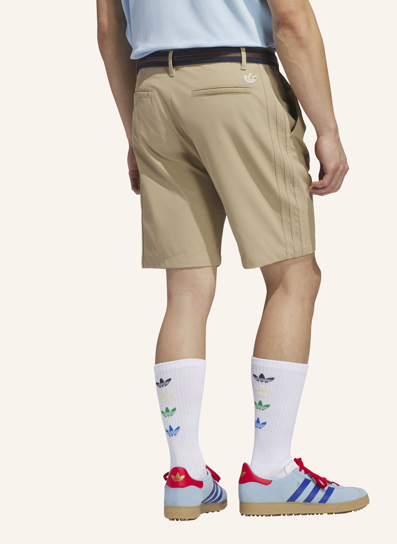adidas ORIGINALS TWISTKNIT PLISSIERTE SHORTS: BEIGE