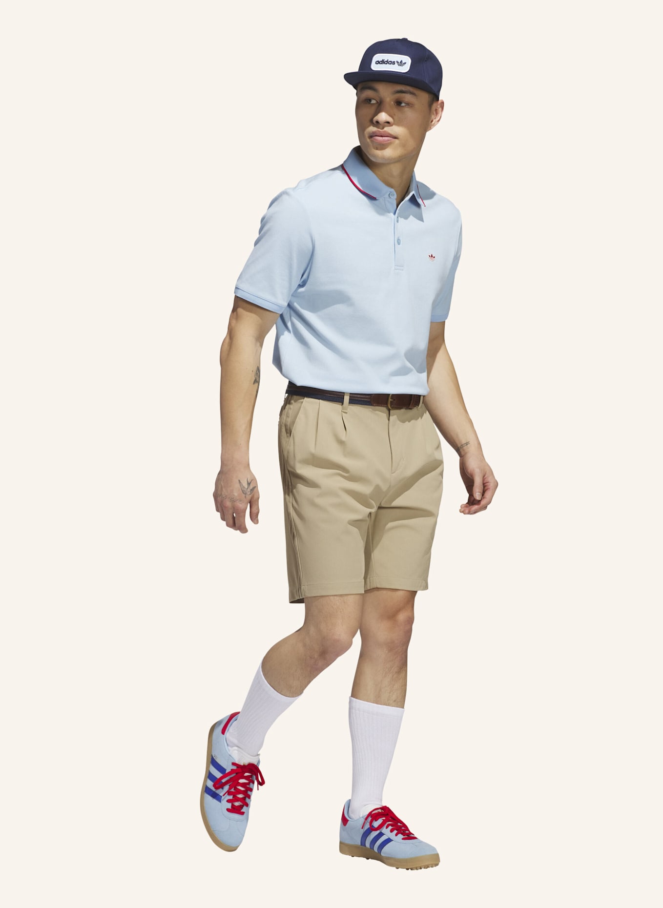 adidas ORIGINALS TWISTKNIT PLISSIERTE SHORTS: BEIGE