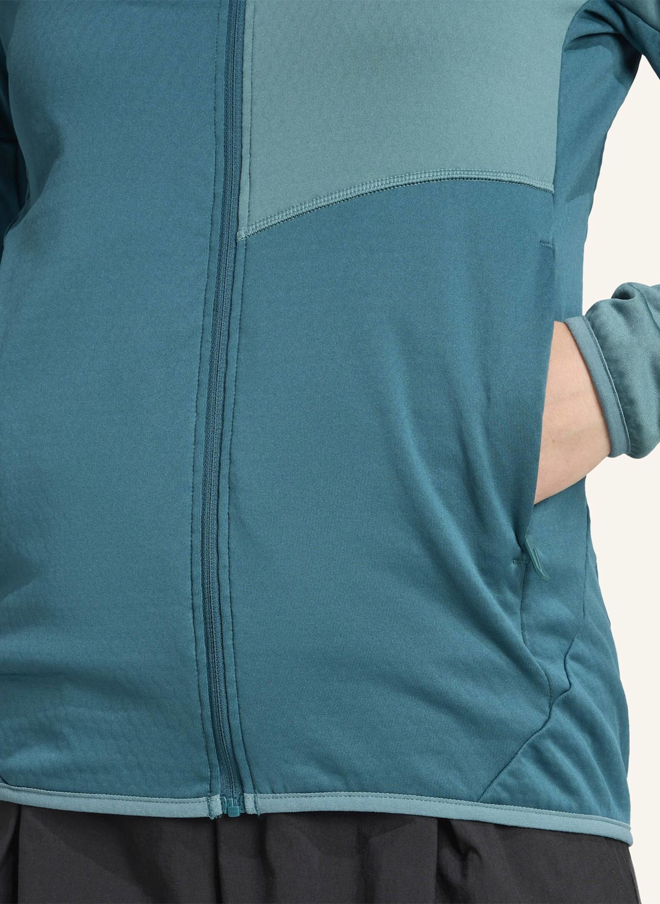 adidas TERREX Fleecejacke TERREX XPERIOR CLIMAWARM LIFGT FLEECE HOODED: GRÜN/ TÜRKIS