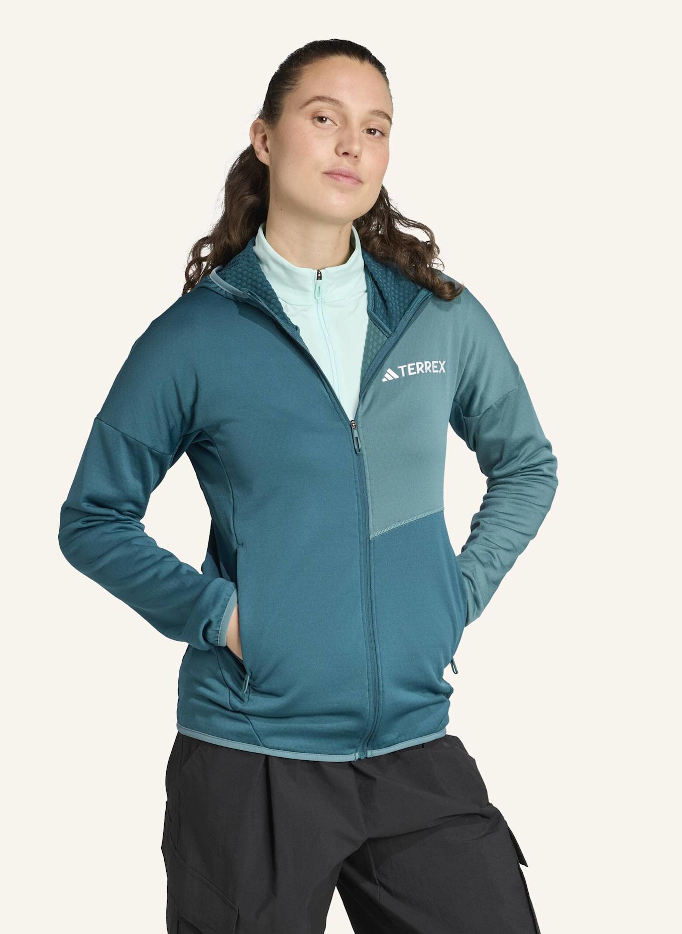 adidas TERREX Fleecejacke TERREX XPERIOR CLIMAWARM LIFGT FLEECE HOODED: GRÜN/ TÜRKIS