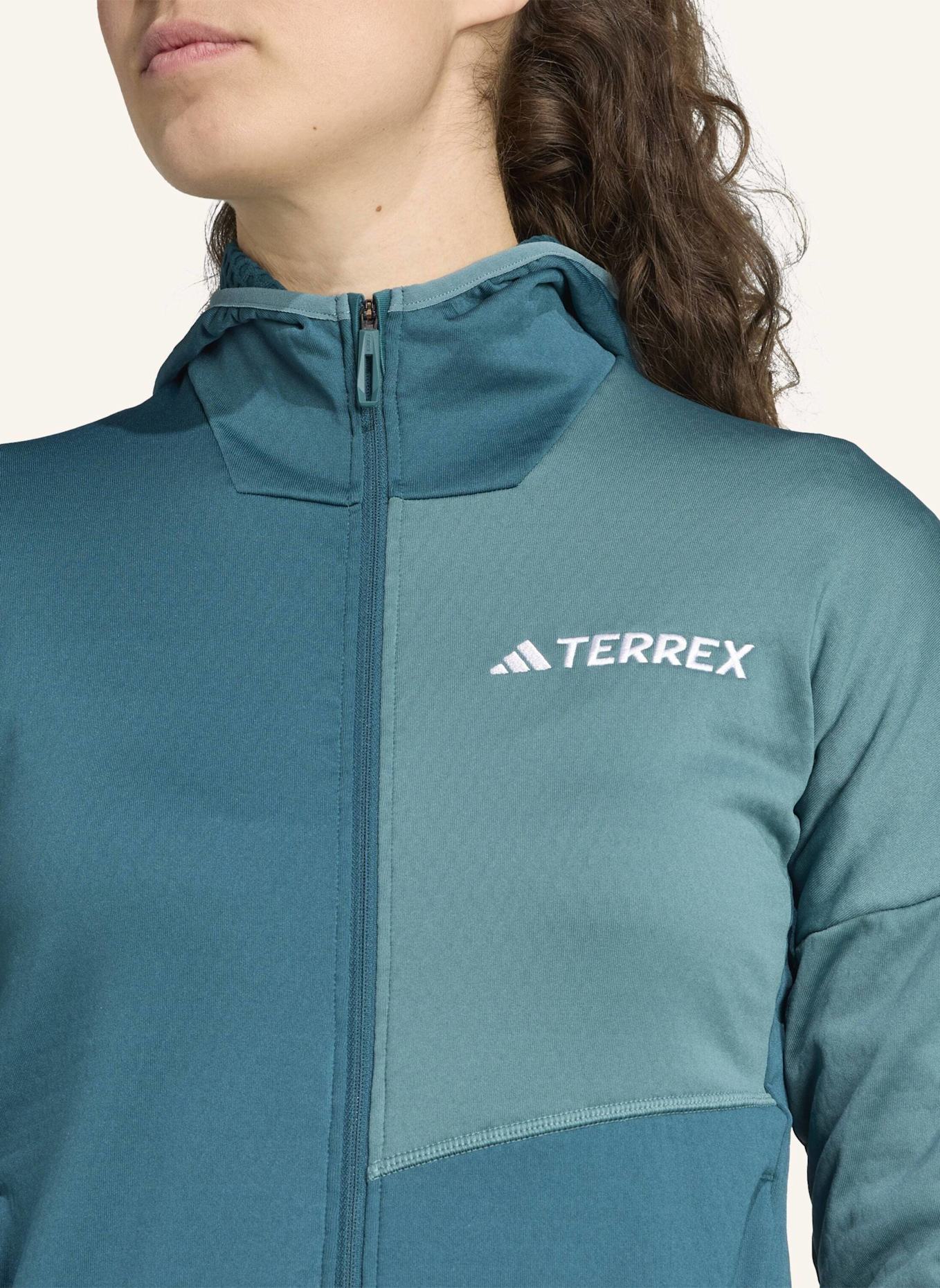 adidas TERREX Fleecejacke TERREX XPERIOR CLIMAWARM LIFGT FLEECE HOODED: GRÜN/ TÜRKIS