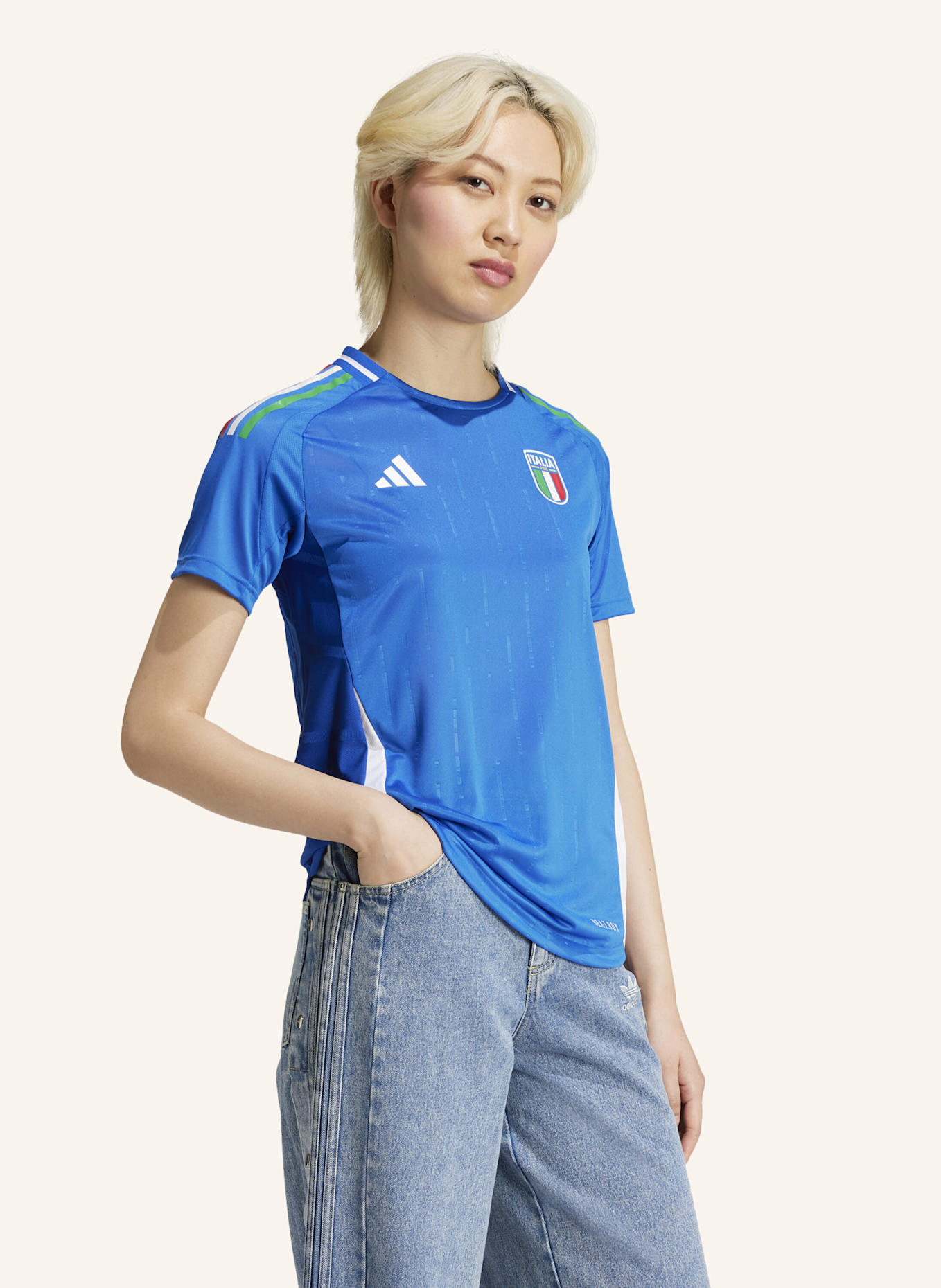 adidas ITALIEN FRAUENTEAM 2024 HEIMTRIKOT AUTHENTIC: BLAU