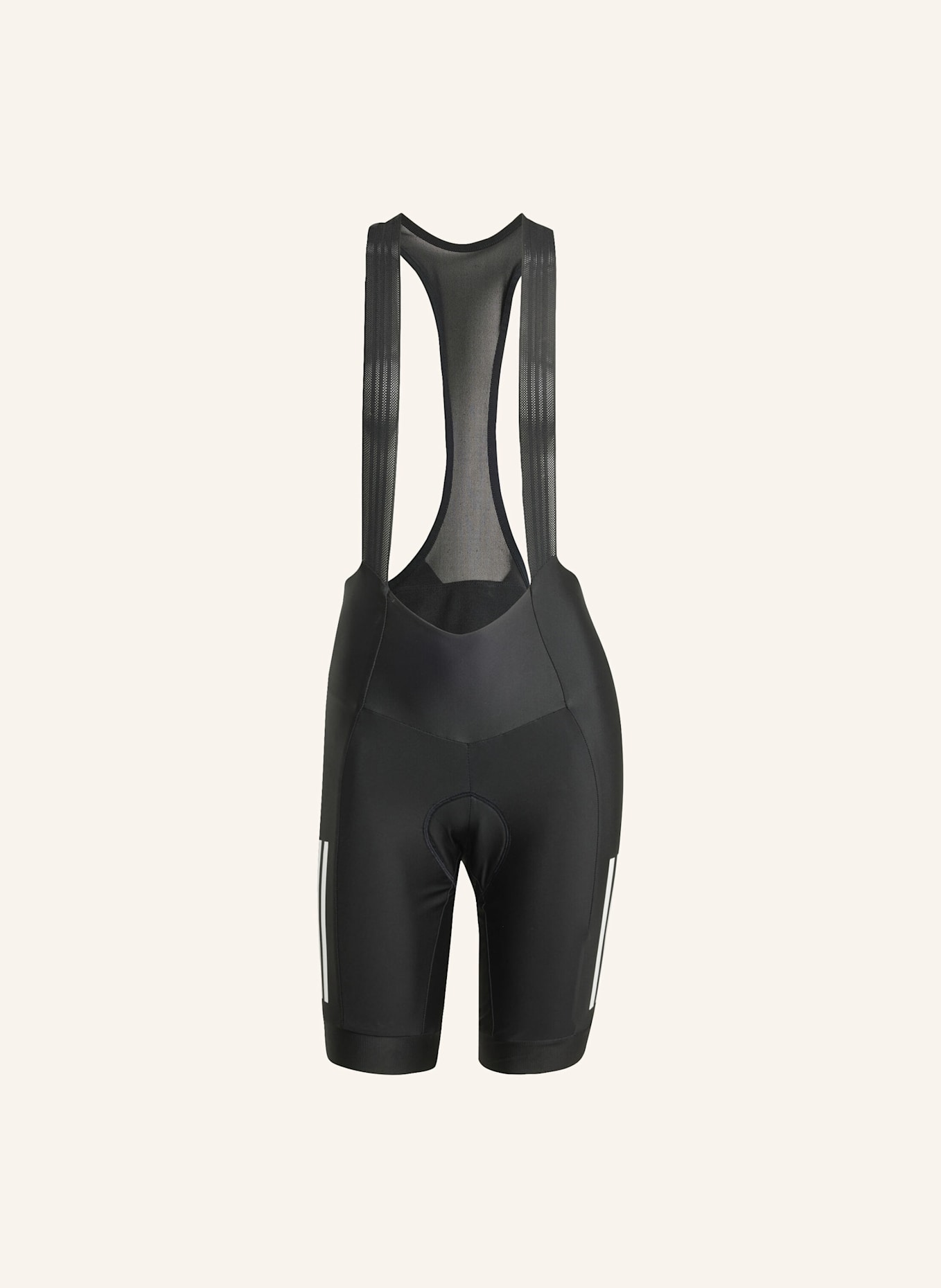 adidas ESSENTIALS 3-STREIFEN PADDED CYCLING TRÄGERSHORTS: SCHWARZ