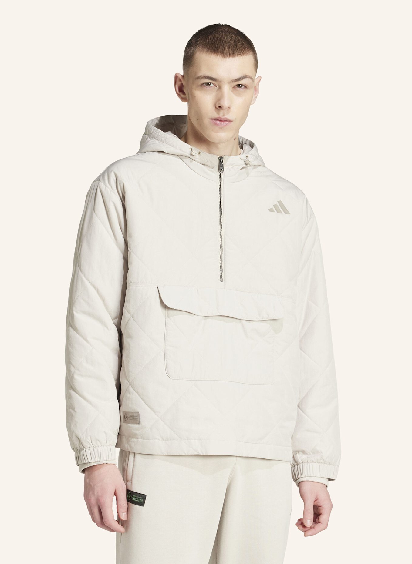 adidas MERCEDES - AMG PETRONAS FORMULA ONE TEAM PREMIUM SWEAT OBERTEIL: BEIGE