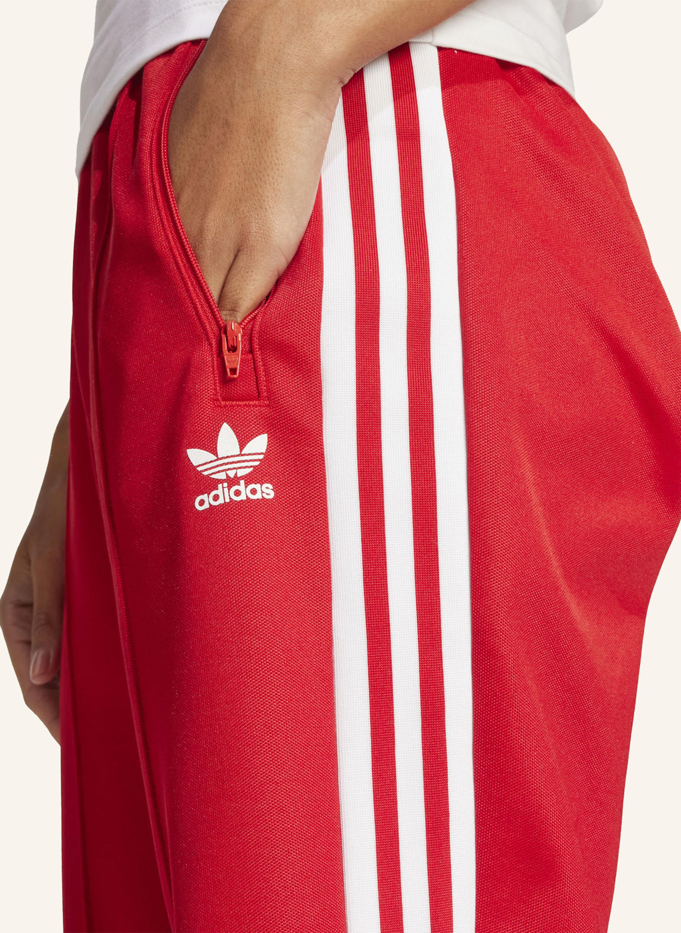adidas Originals Track Pants ADICOLOR CLASSIC REGULAR TAPERED LEG: ROT/ WEISS