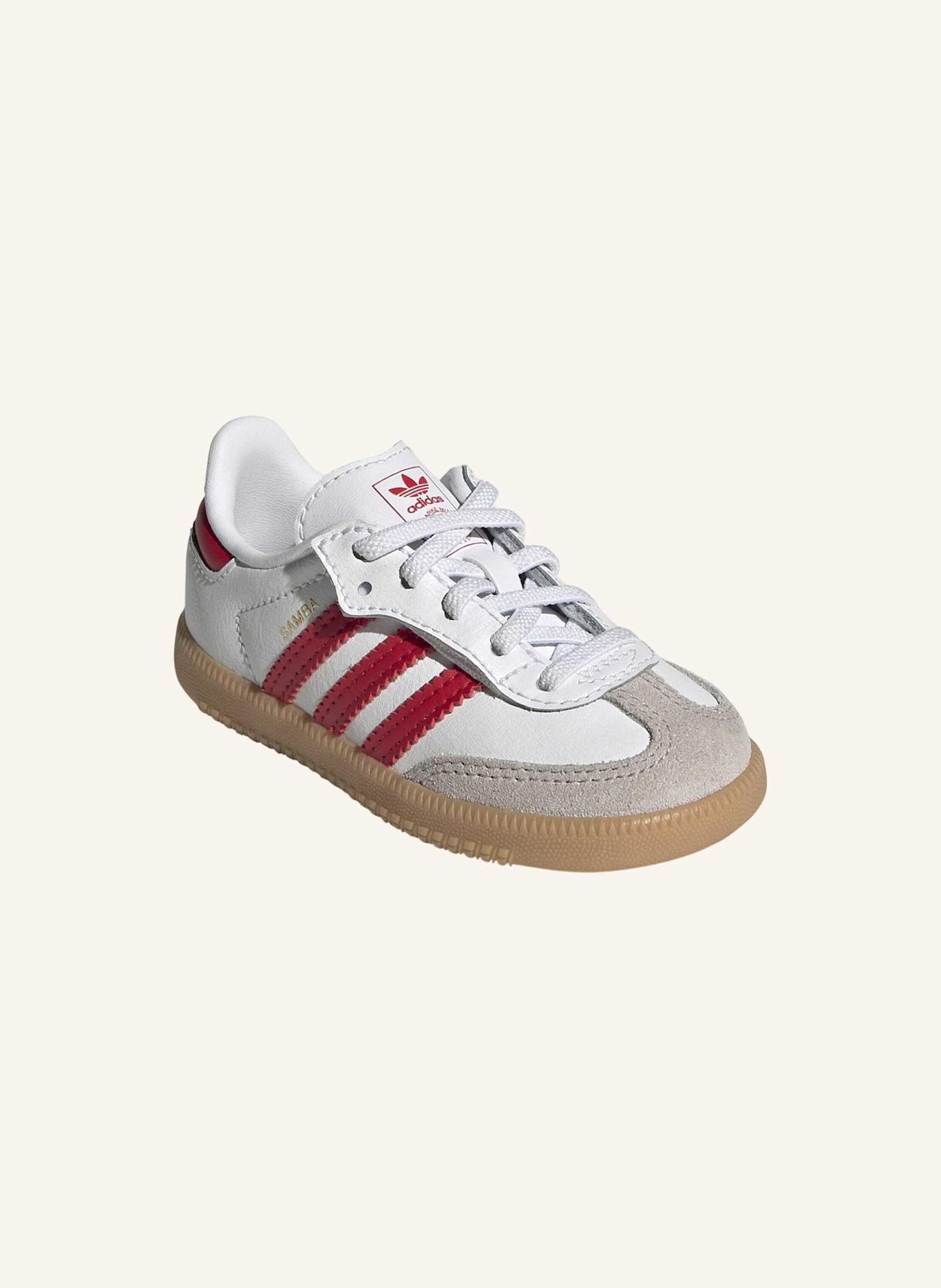adidas Originals SAMBA OG COMFORT CLOSURE ELASTIC LACE KIDS SCHUH: WEISS/ ROT/ BEIGE