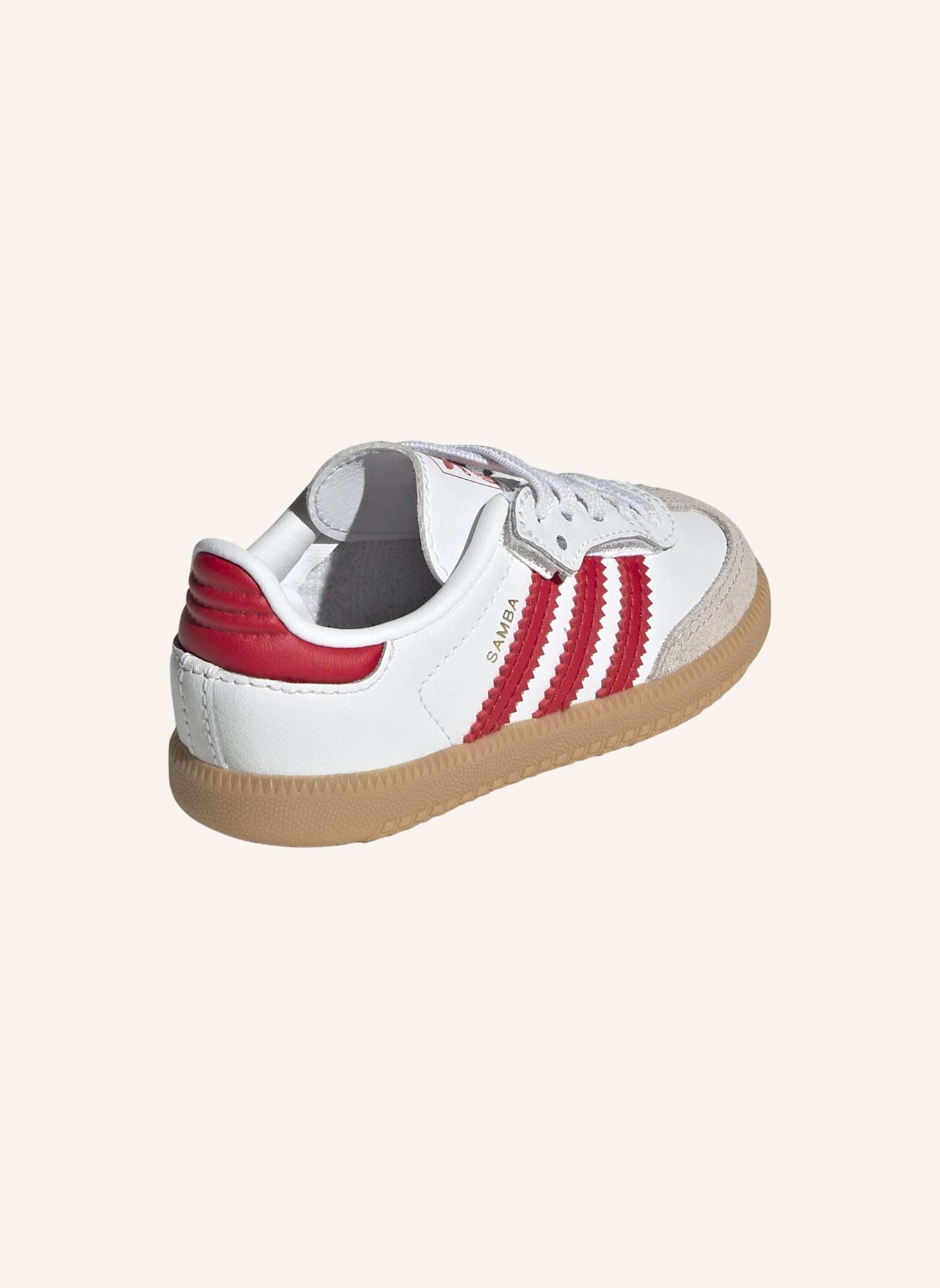 adidas Originals SAMBA OG COMFORT CLOSURE ELASTIC LACE KIDS SCHUH: WEISS/ ROT/ BEIGE