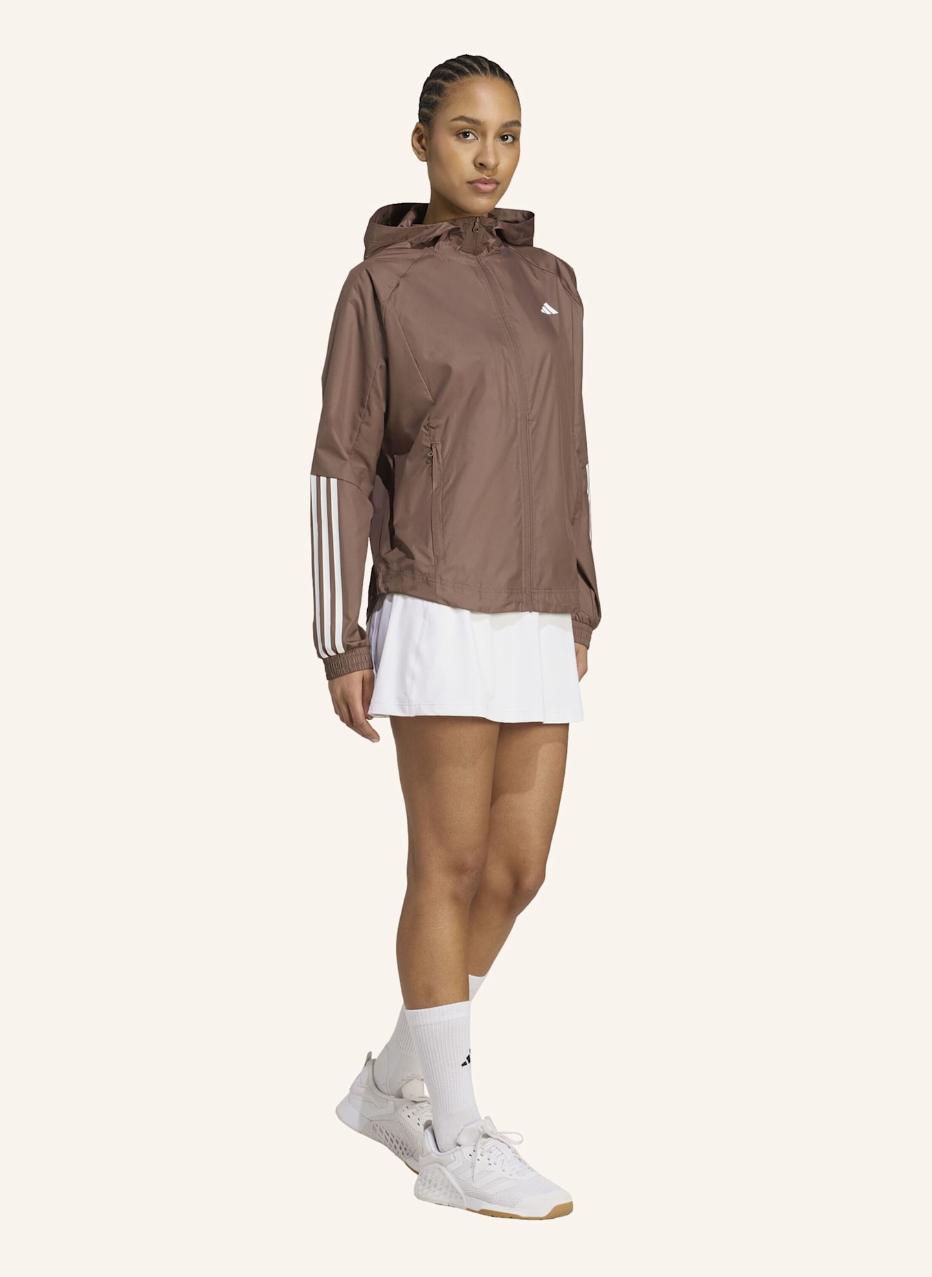 adidas WIND.RDY HYPERGLAM WINDBREAKER: BRAUN/ WEISS